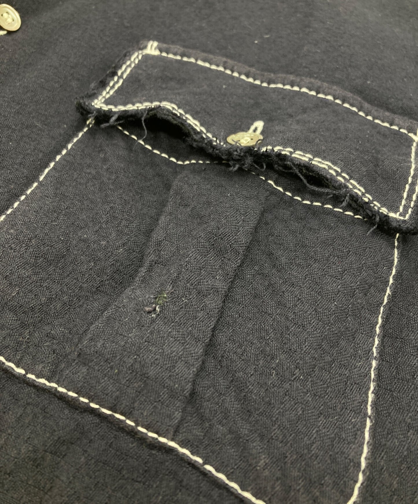 [Pre-owned] COMME des GARCONS SHIRT stitched open collar shirt S11021