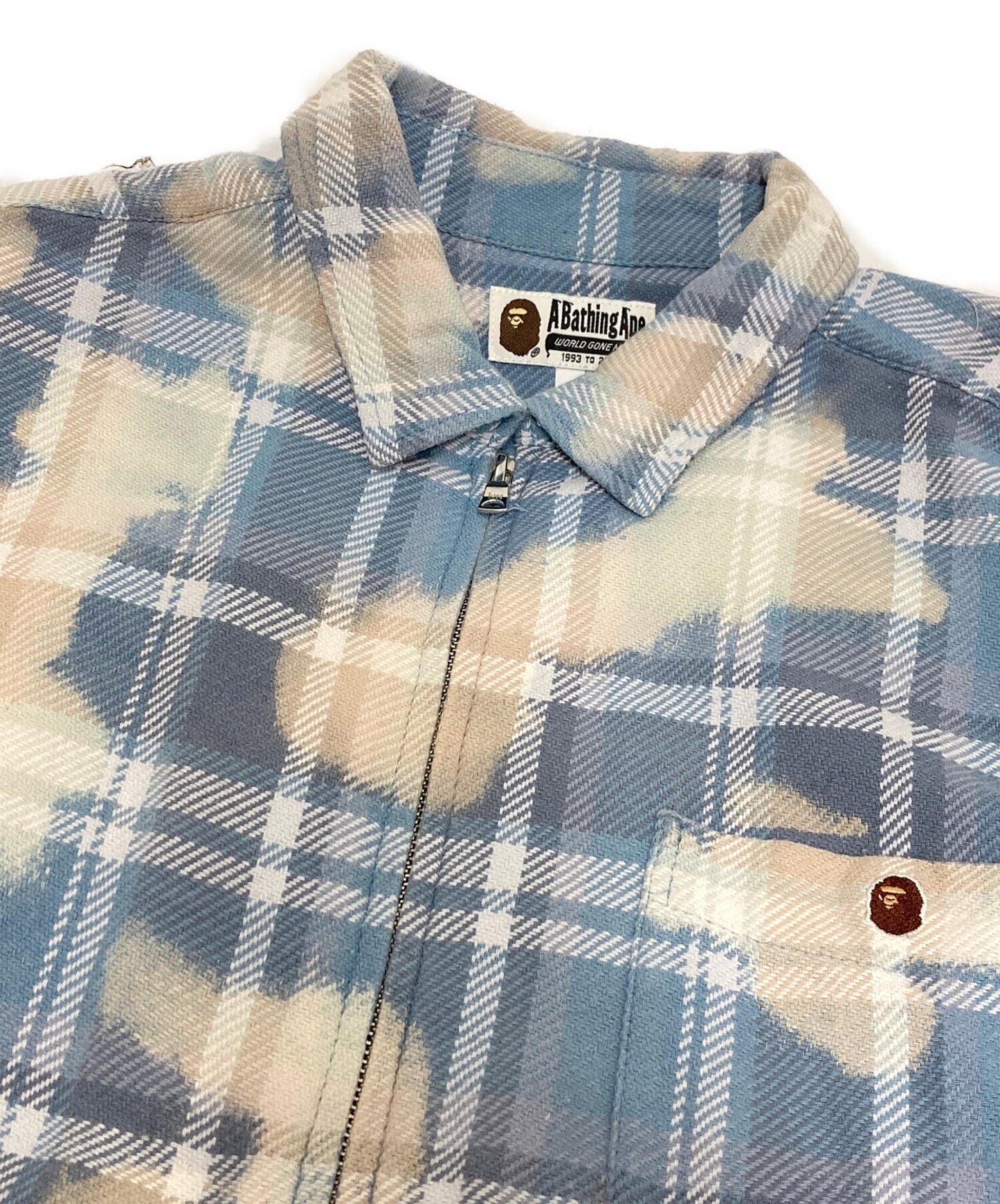 [Pre-owned] A BATHING APE BLEACHED BAPE CHECK SHIRT JACKET 001SHK301005M