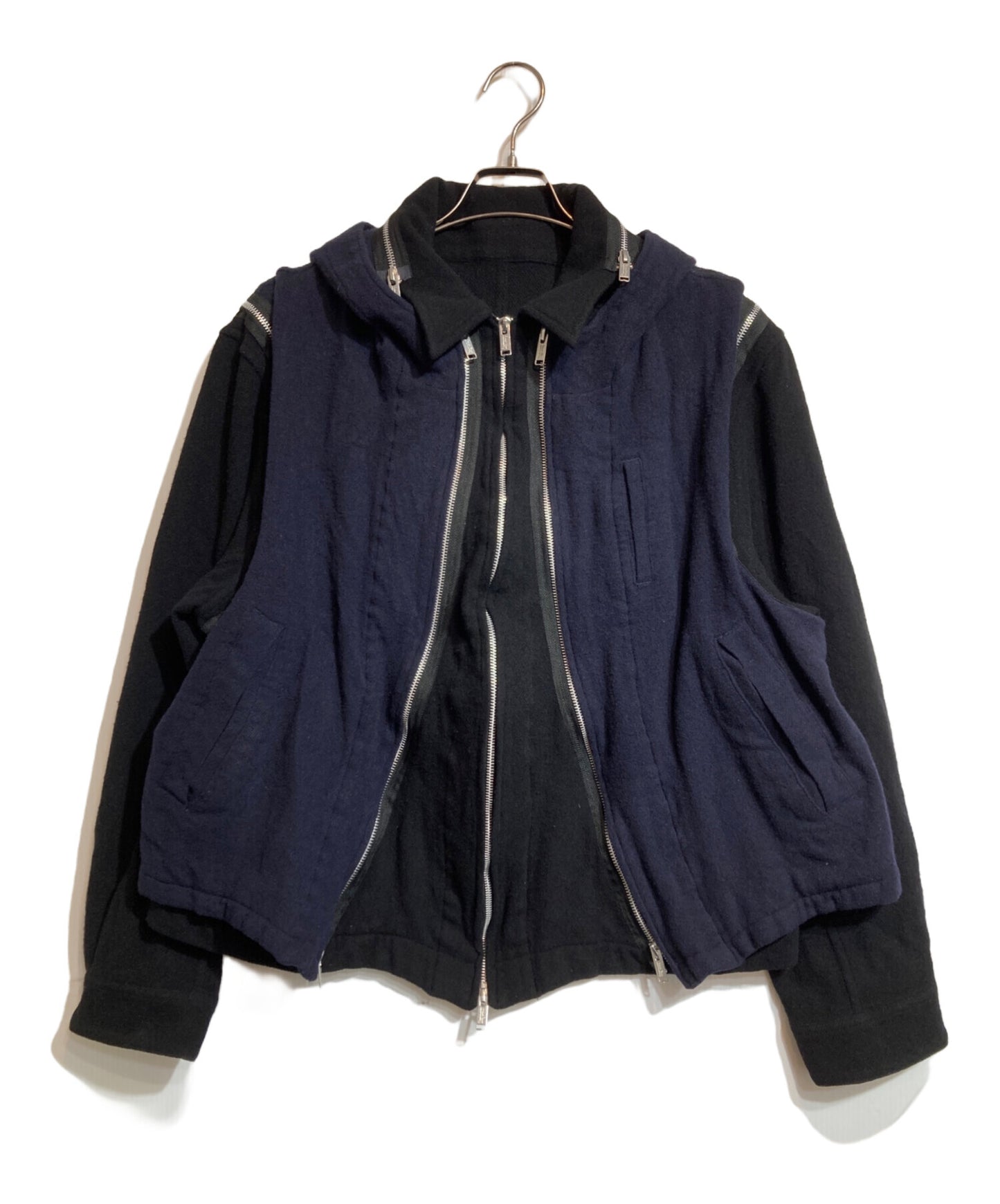 [Pre-owned] UNDERCOVER Shrunken Wool Hooded Layered Blouson UC2A4208