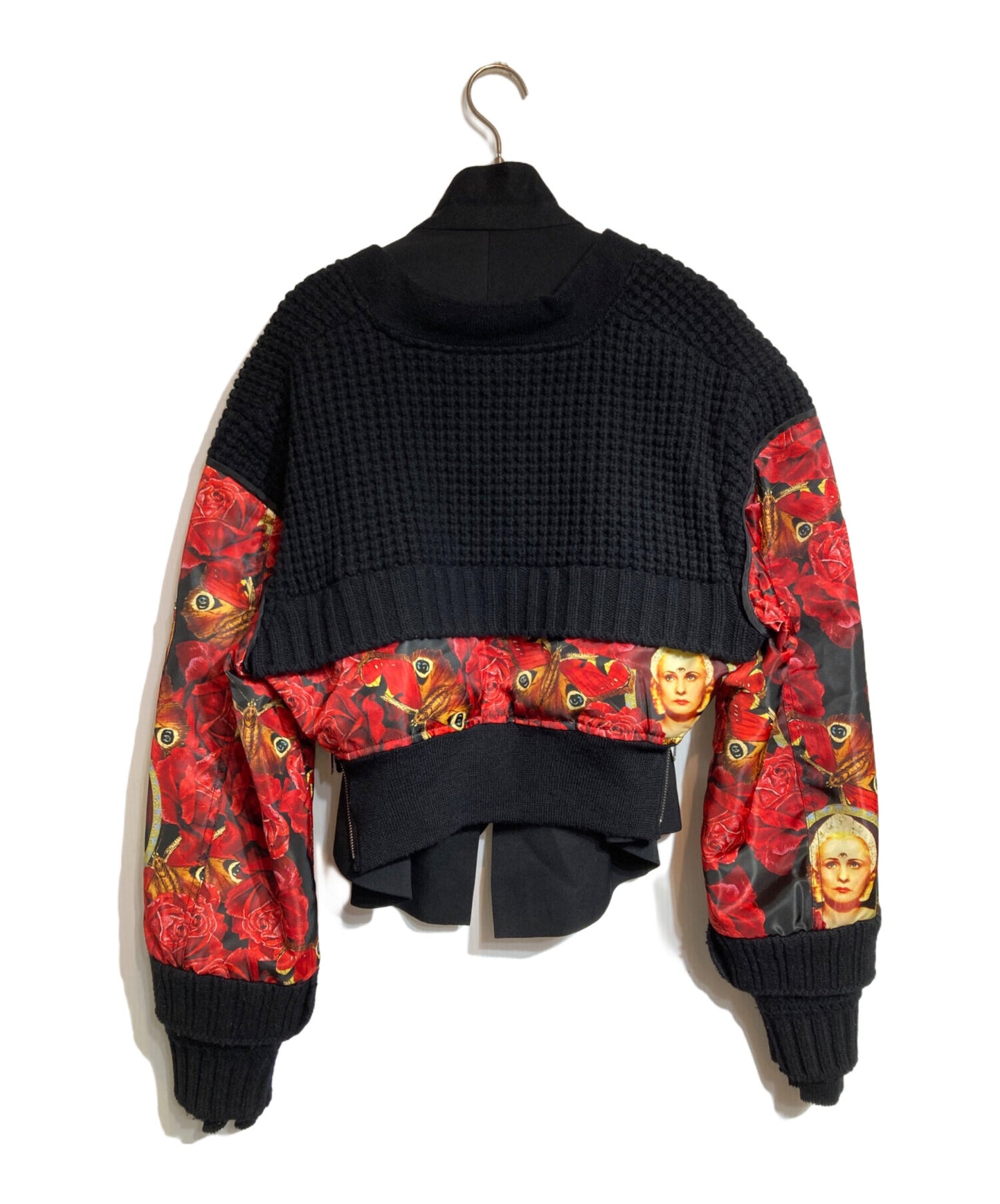 [Pre-owned] UNDERCOVER Rose Print Knit Panel Jacket UC2A1203-1