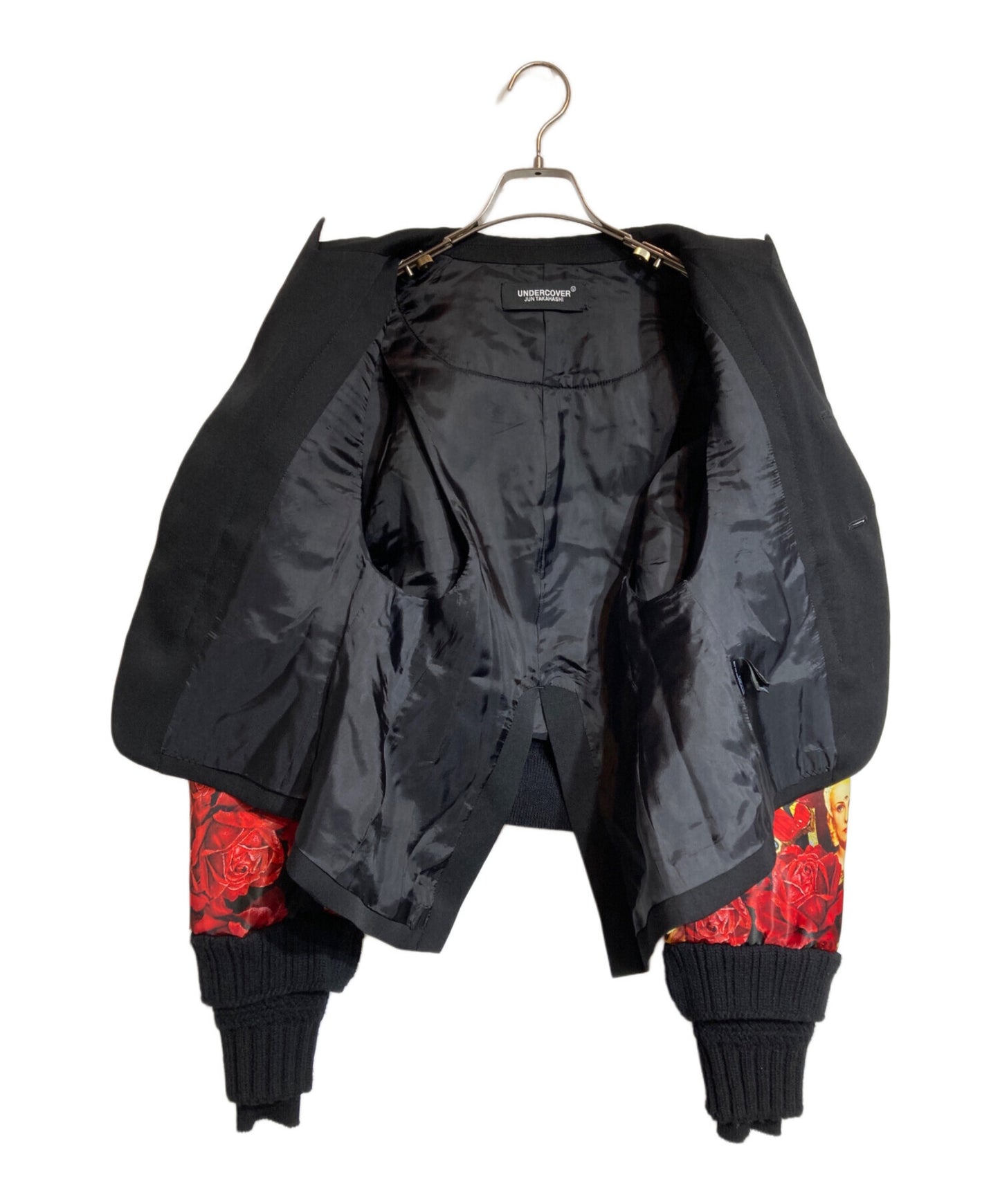 [Pre-owned] UNDERCOVER Rose Print Knit Panel Jacket UC2A1203-1