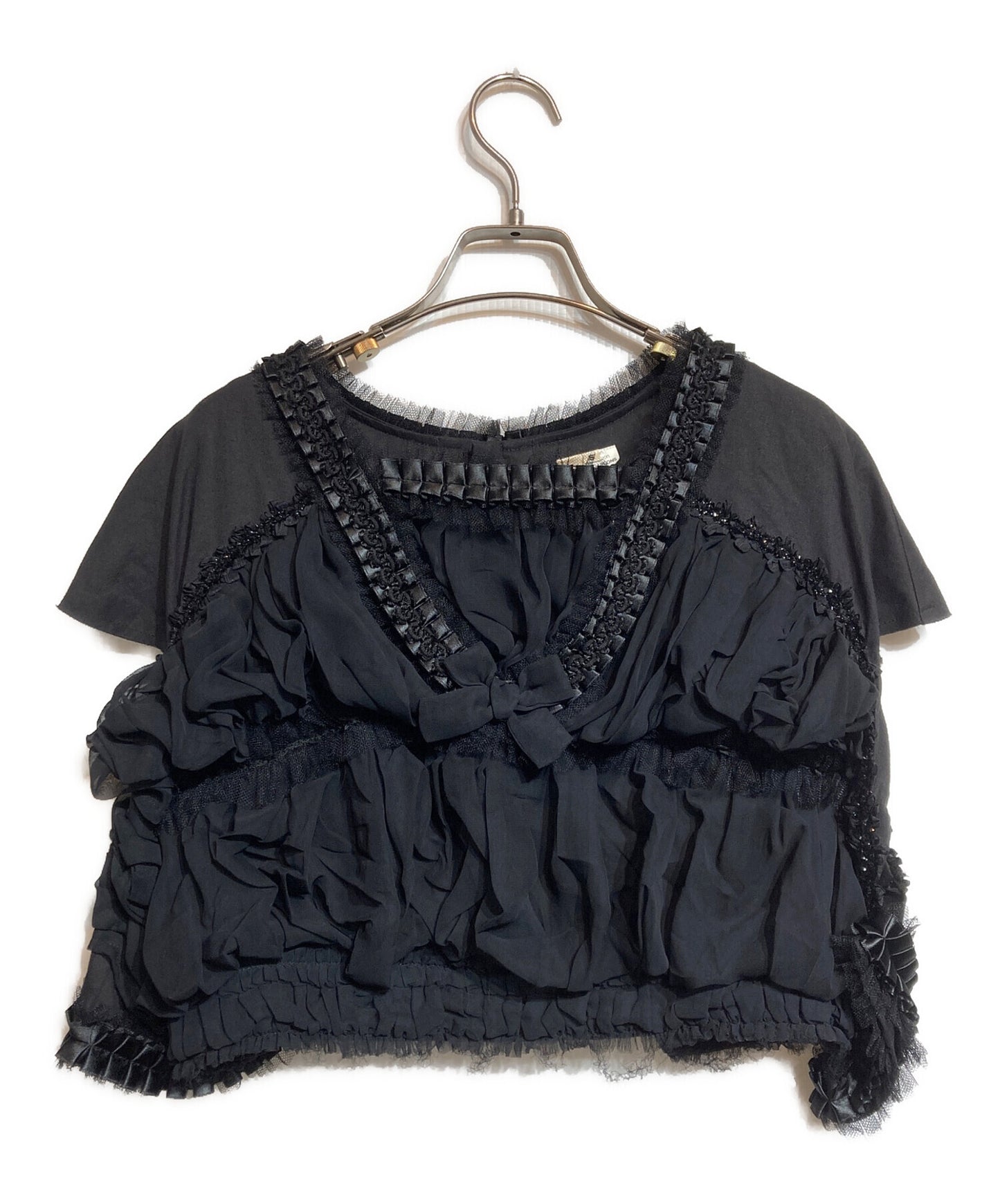 [Pre-owned] COMME des GARCONS Tulle and ribbon ruffle top GK-B020