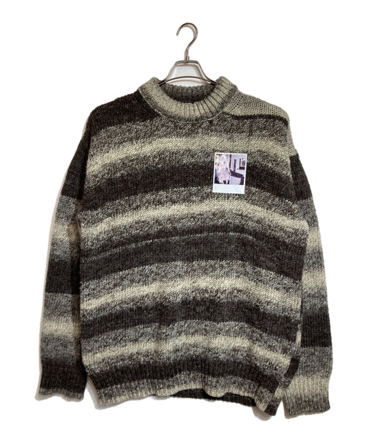 [Pre-owned] RAF SIMONS Striped Roundneck Sweater With Polaroids
