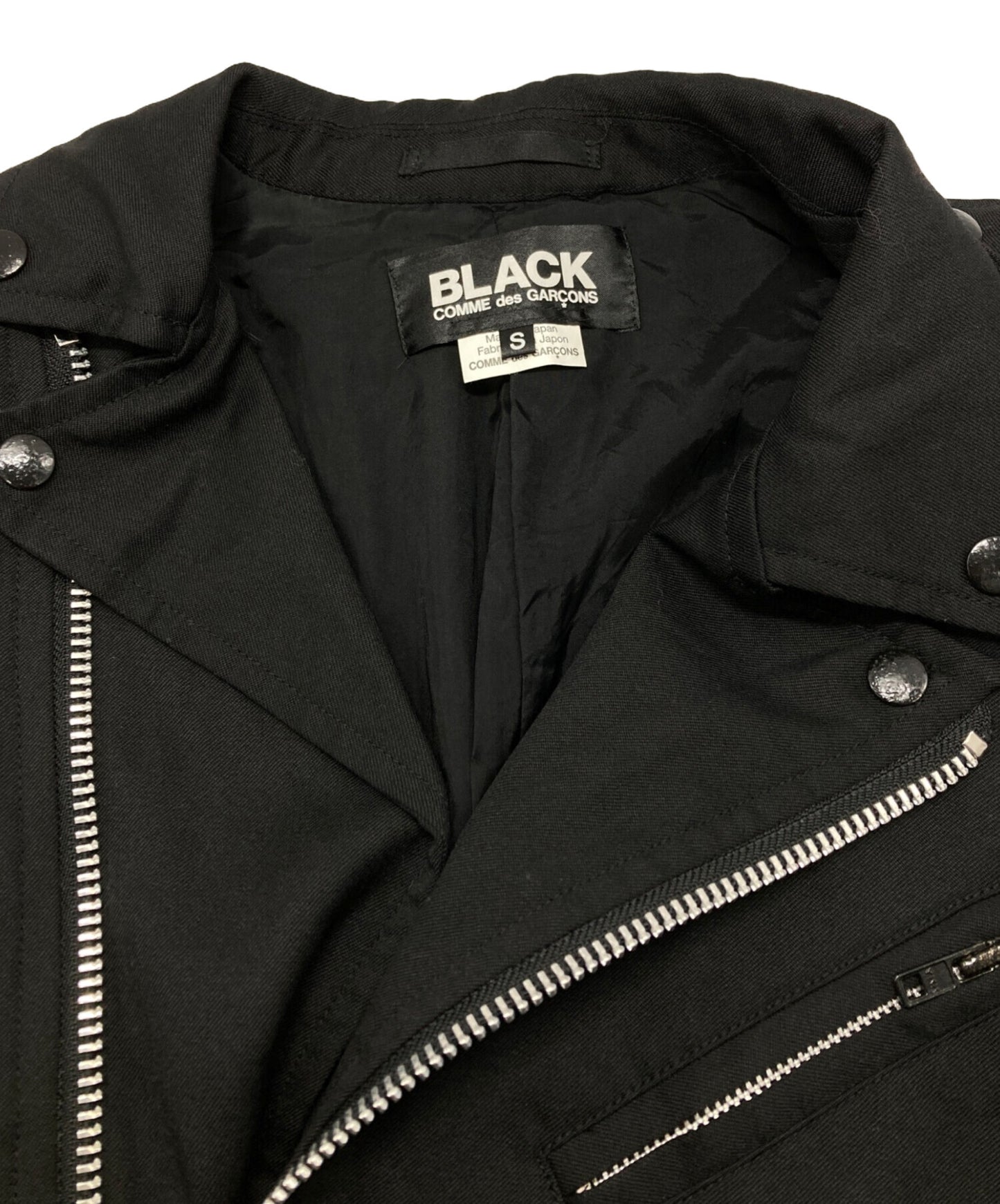 [Pre-owned] BLACK COMME des GARCONS Twist Design Wool Gaber Riders Coat 1Q-J003