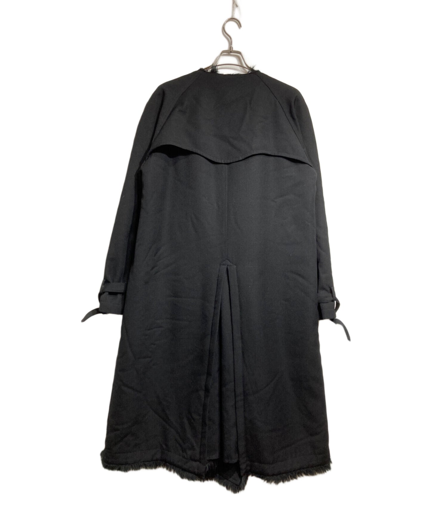 [Pre-owned] COMME des GARCONS HOMME PLUS Fur-trimmed collarless trench coat PL-C005