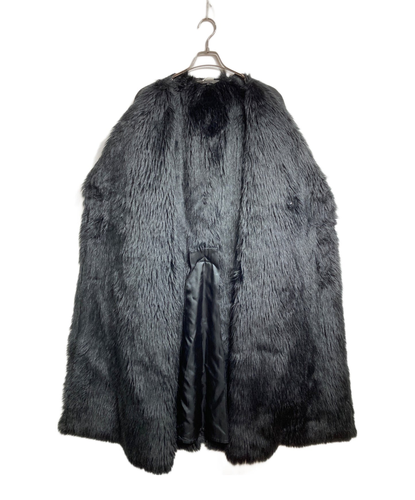 [Pre-owned] COMME des GARCONS HOMME PLUS Fur-trimmed collarless trench coat PL-C005