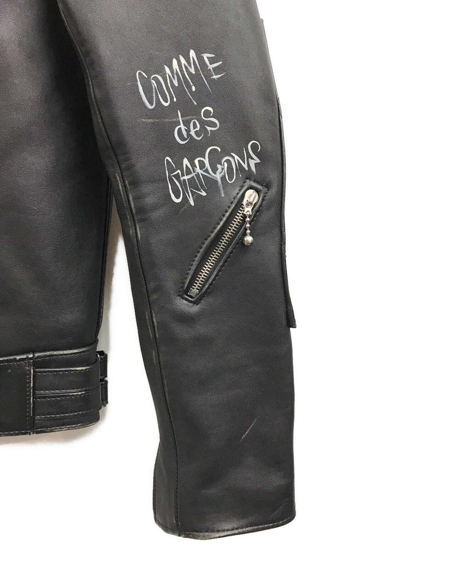 Pre-owned] COMME des GARCONS Super Phantom Damaged Single Leather