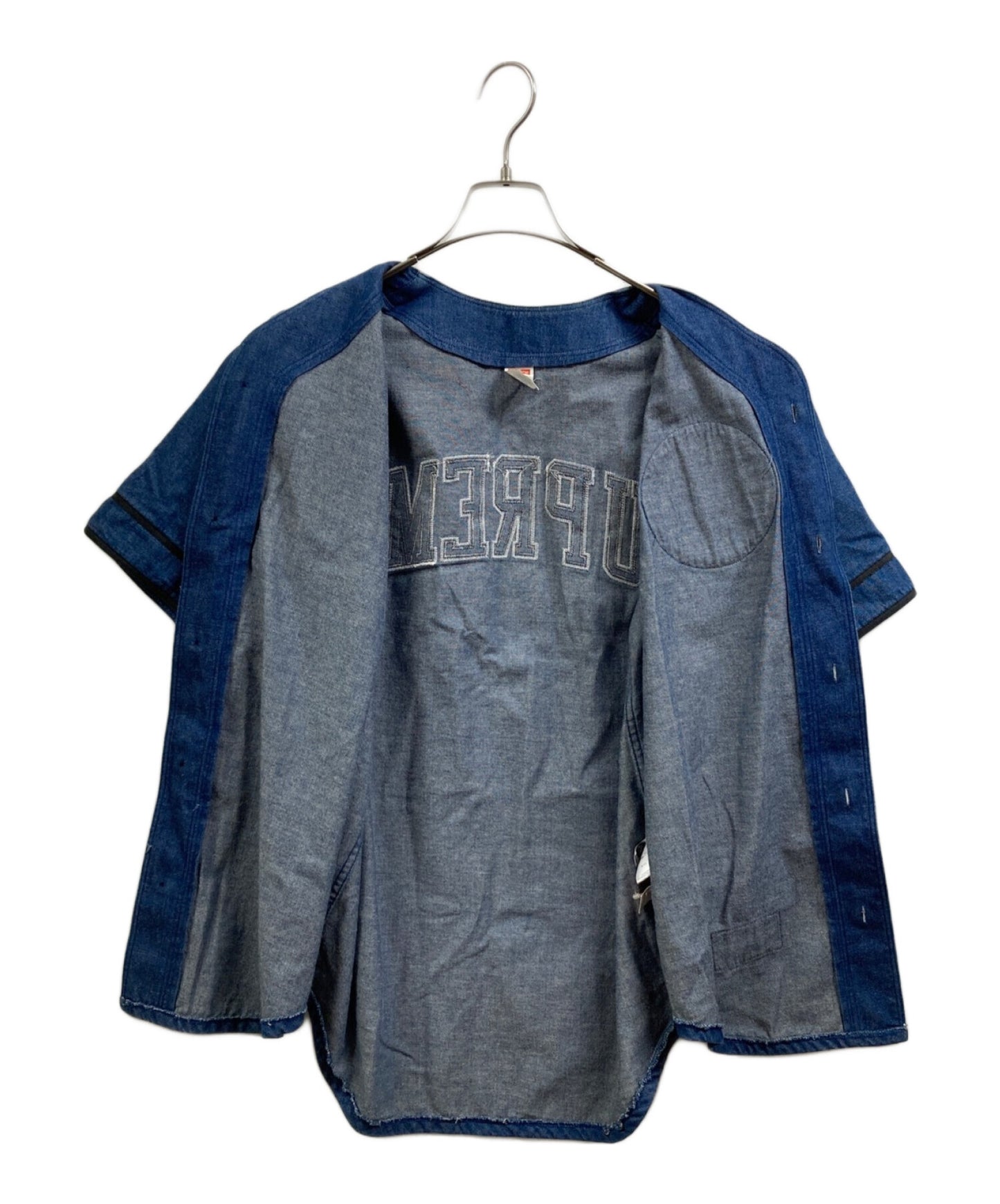 [Pre-owned] SUPREME denim baseball shirt