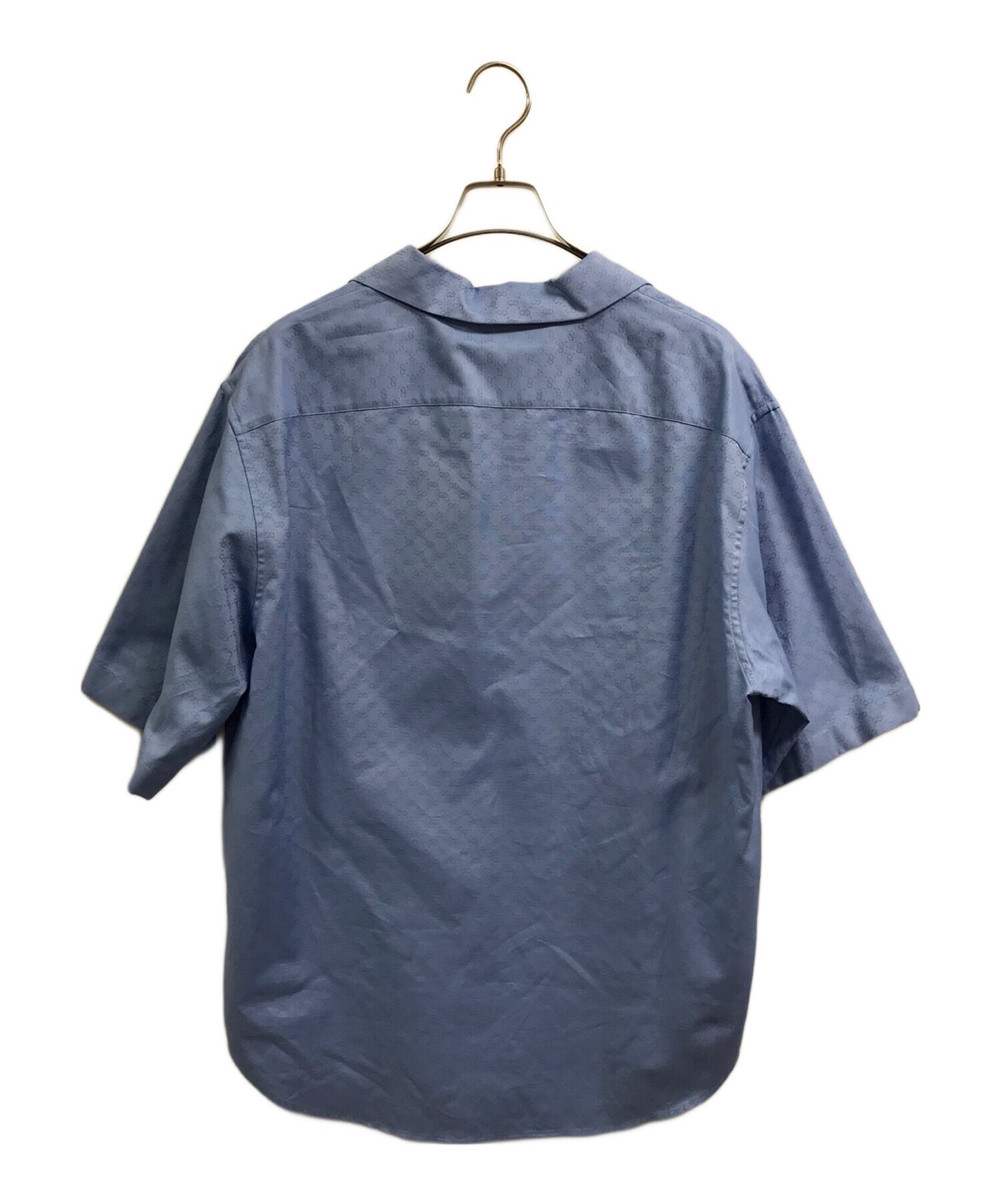 [Pre-owned] GUCCI Mini GG Oxford cotton short sleeve shirt 751051 ZAM9B