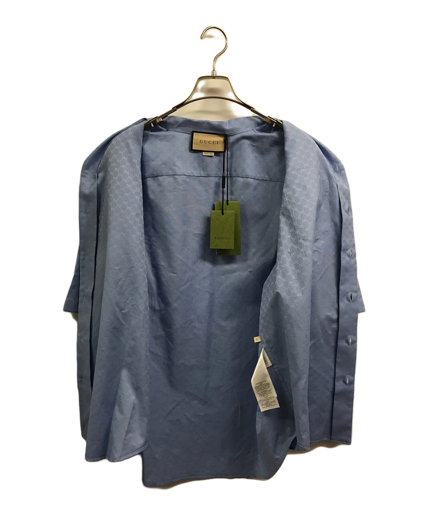 [Pre-owned] GUCCI Mini GG Oxford cotton short sleeve shirt 751051 ZAM9B