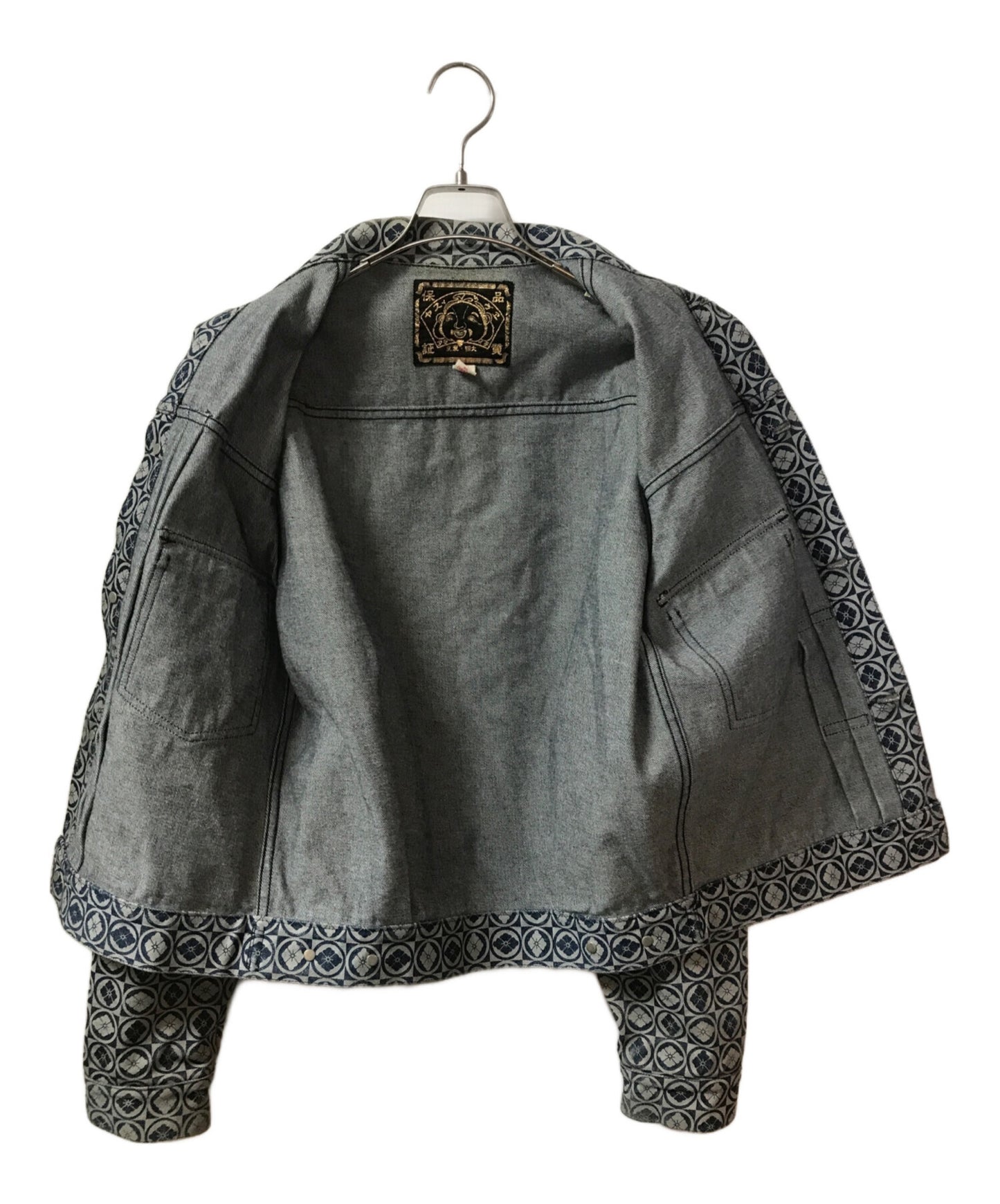 [Pre-owned] EVISU Denim Jacket with Family Crest Pattern