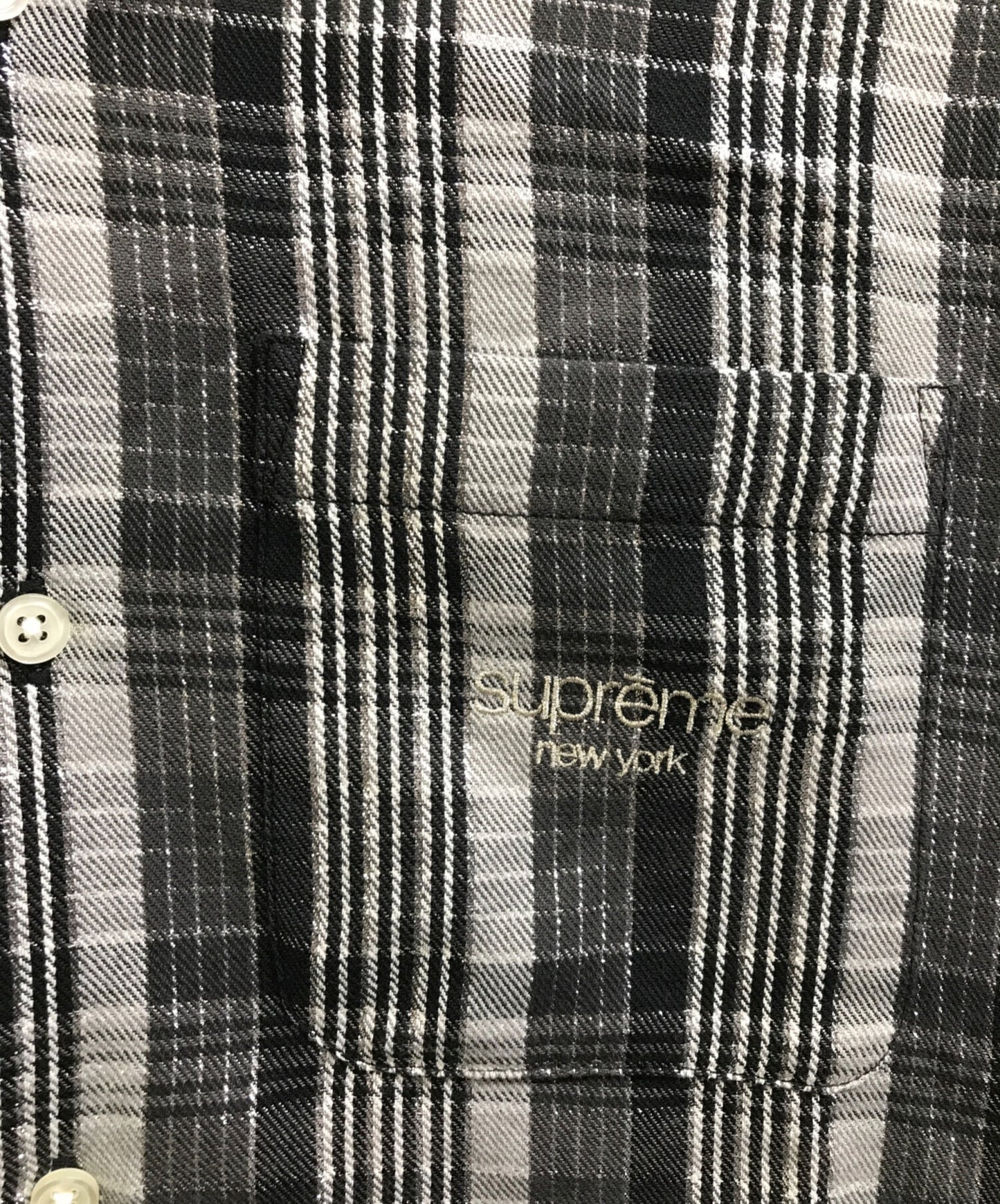 [Pre-owned] SUPREME Metallic Plaid S/S Shirt