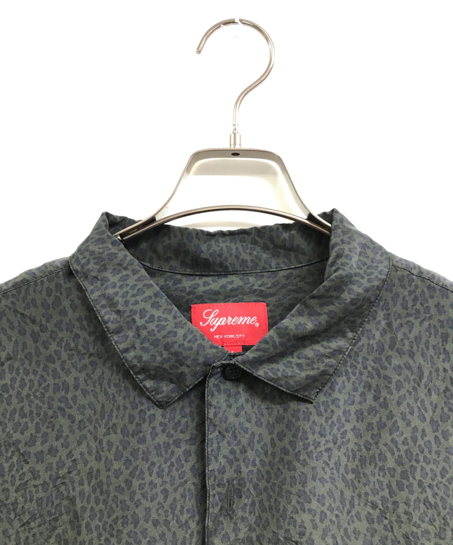 [Pre-owned] SUPREME Leopard Silk S/S Shirt