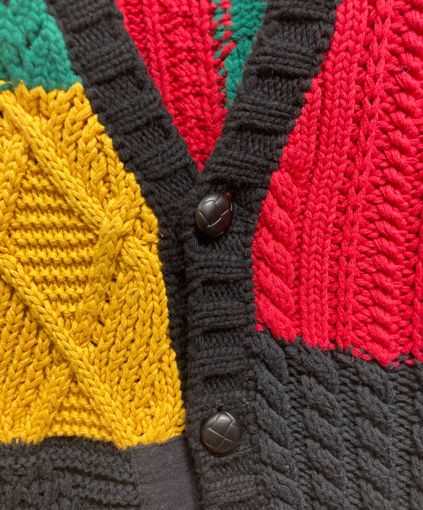 [Pre-owned] SUPREME 23FW Patchwork Cable Knit Cardigan