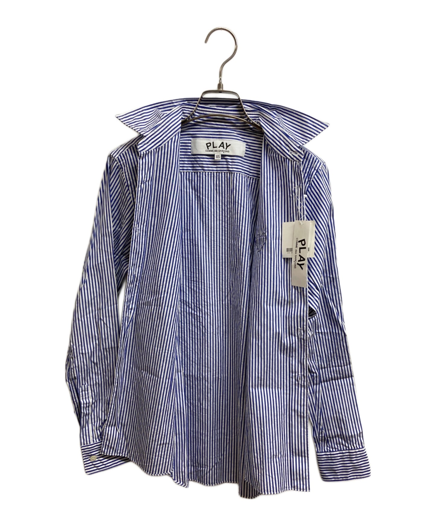 [Pre-owned] PLAY COMME des GARCONS STRIPED L/S SHIRT BLACK HEART AX-B018-051-1-4