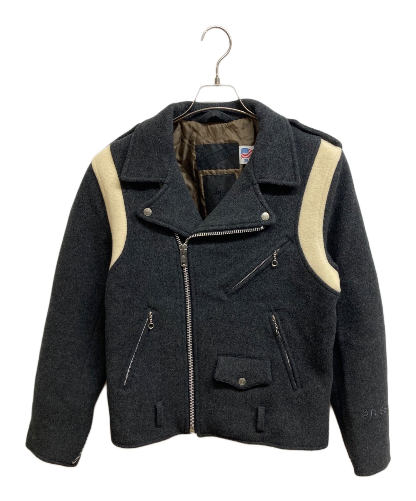 [Pre-owned] stussy Wool double riders jacket