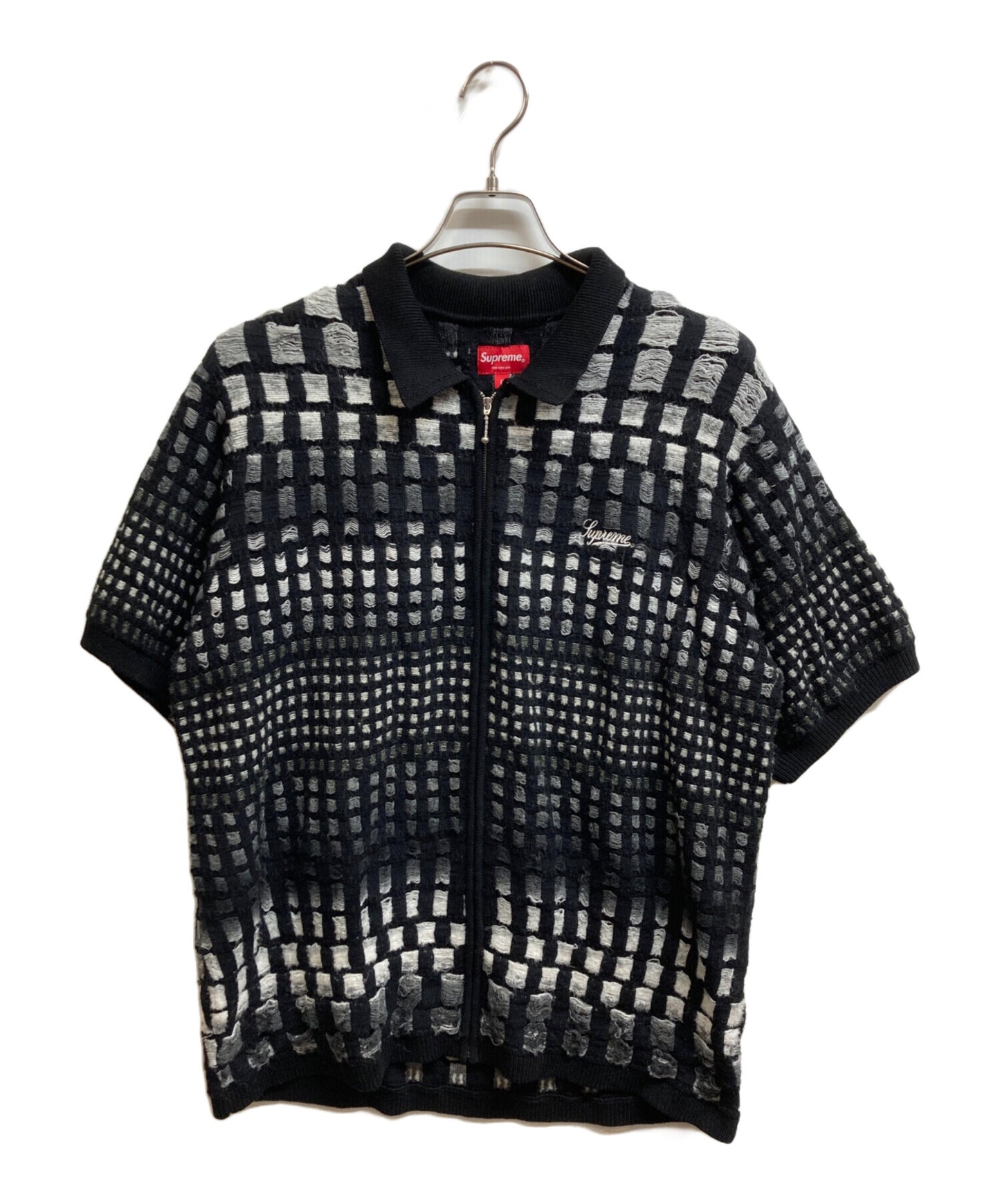 [Pre-owned] SUPREME Gradient Grid Zip Up Polo