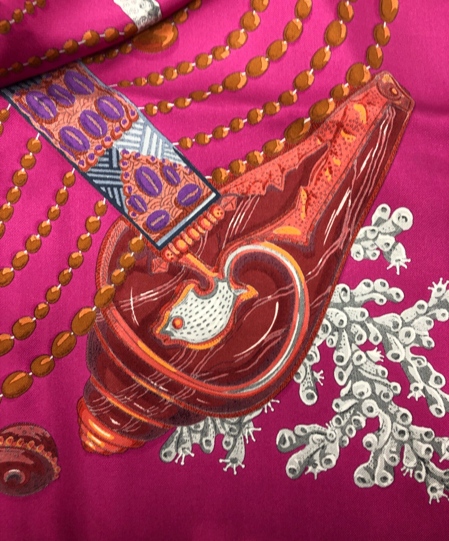 [Pre-owned] HERMES Silk Scarf / Carré 90 / Chemins de Corail / Coral Paths