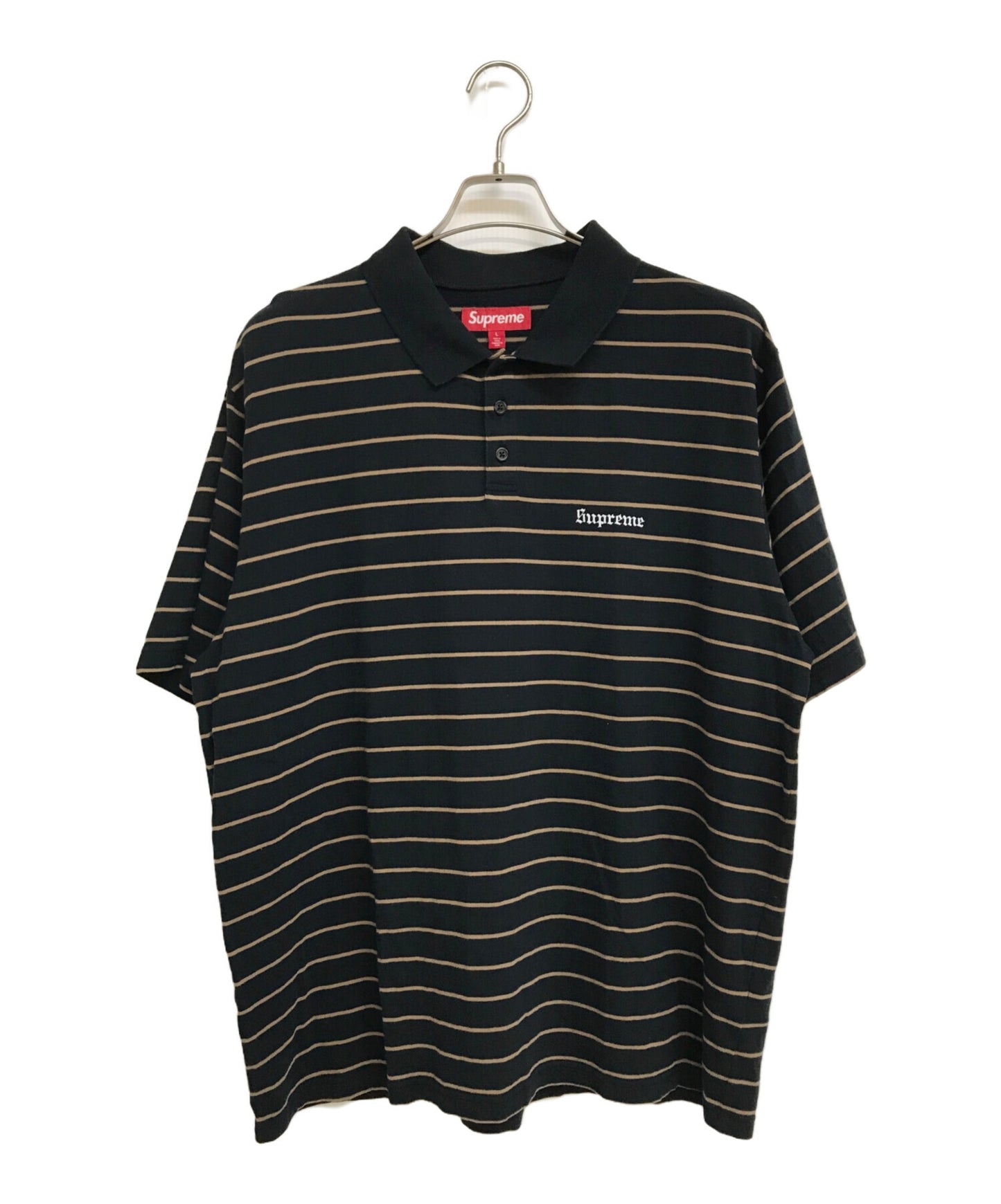[Pre-owned] SUPREME Melvins Striped Short Sleeve Polo