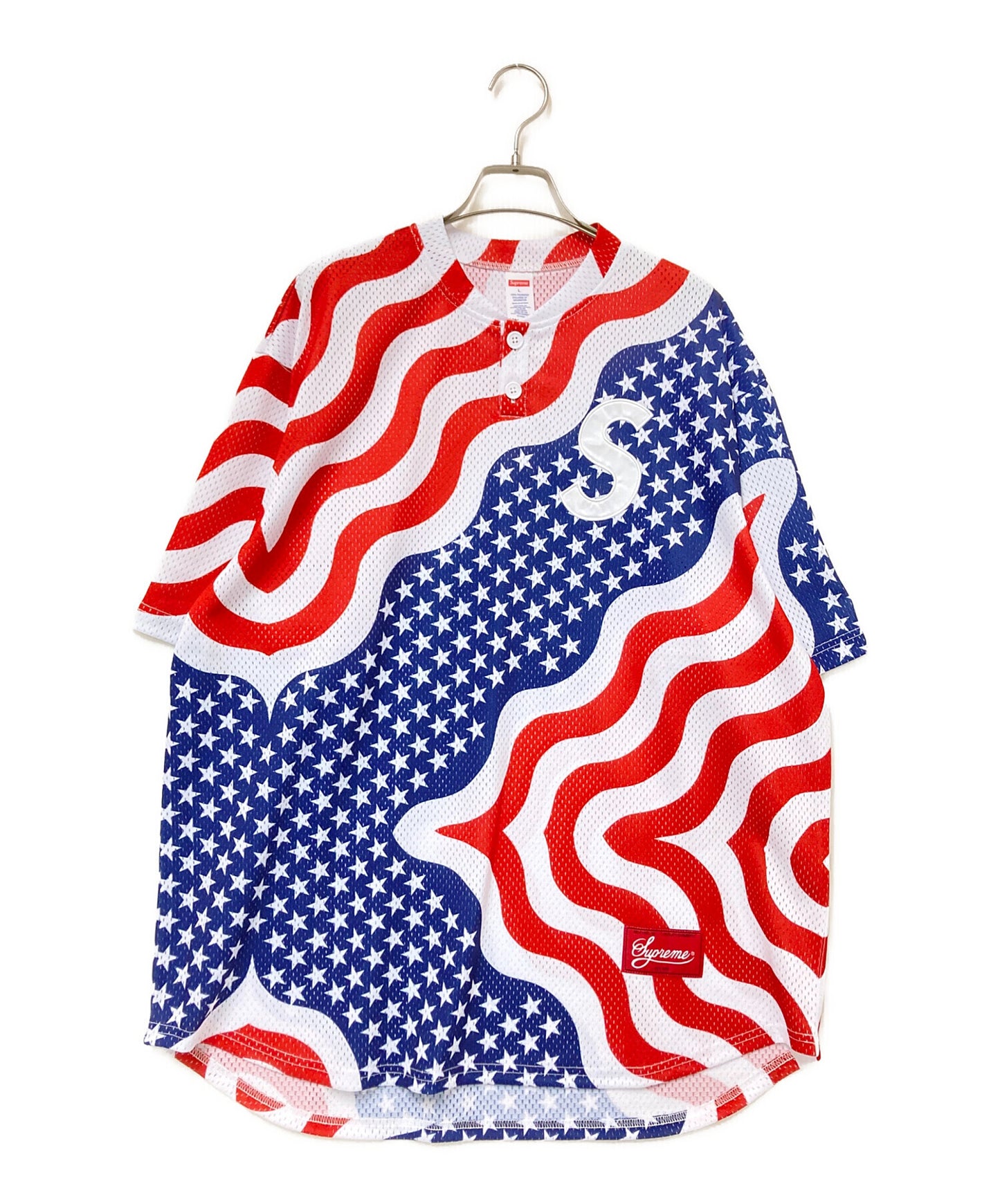 [Pre-owned] SUPREME Shop S Logo Baseball Henley