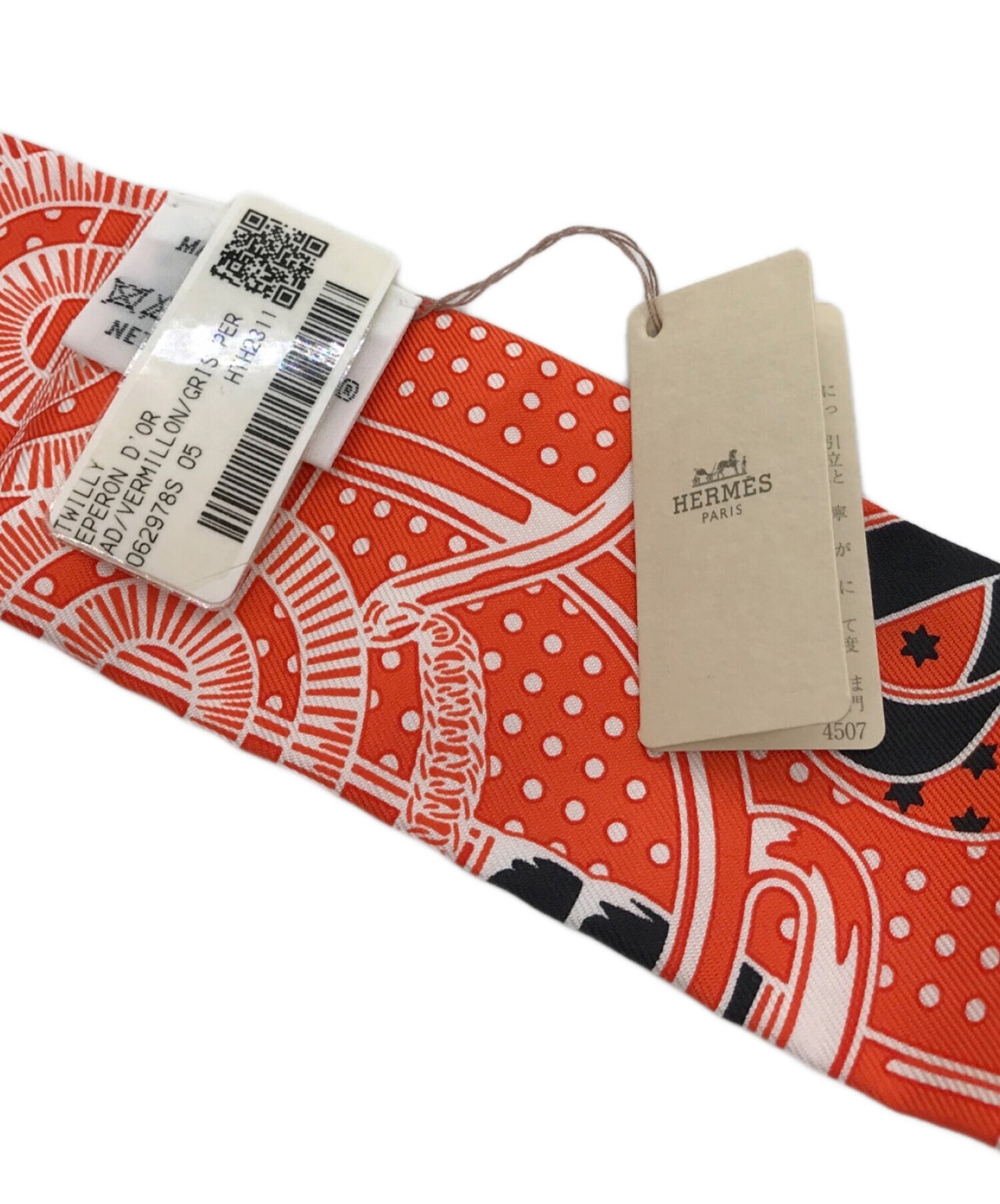 [Pre-owned] HERMES Twirly silk scarf EPERON D'OR