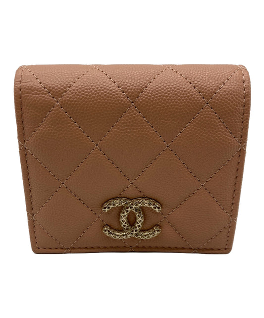 [Pre-owned] CHANEL Matelassé Coco mark small wallet AP3185.