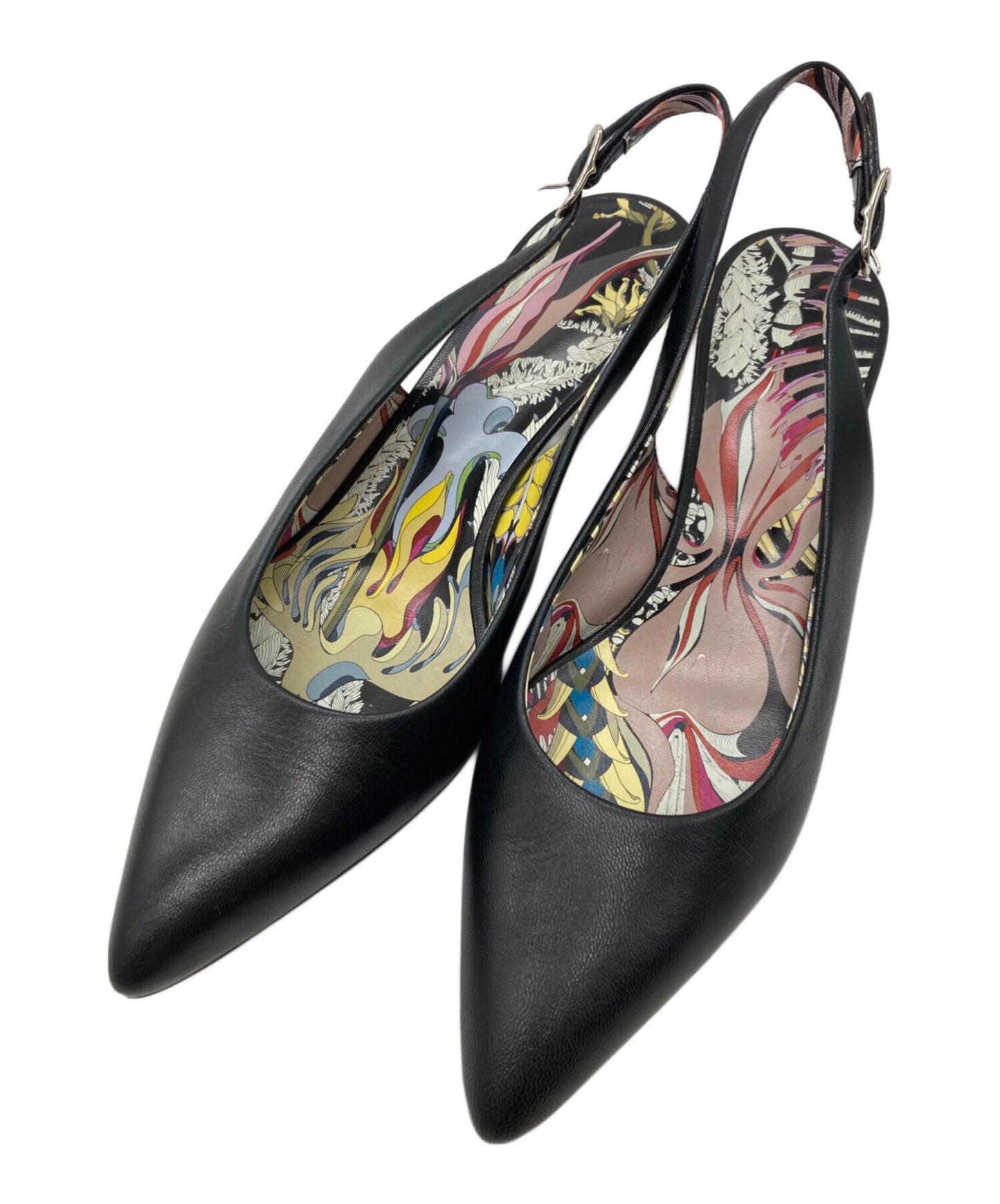 [Pre-owned] HERMES Pointed Toe Strap Leather Pumps