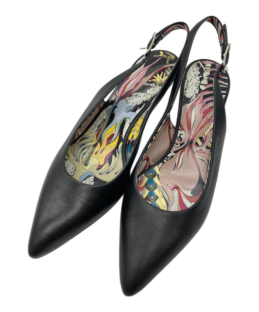 [Pre-owned] HERMES Pointed Toe Strap Leather Pumps