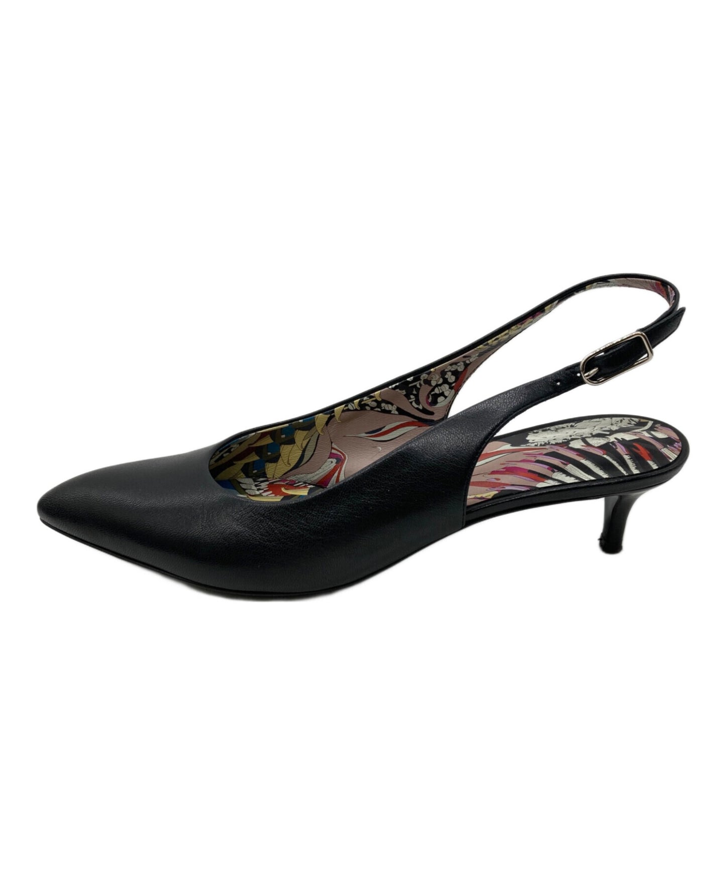 [Pre-owned] HERMES Pointed Toe Strap Leather Pumps