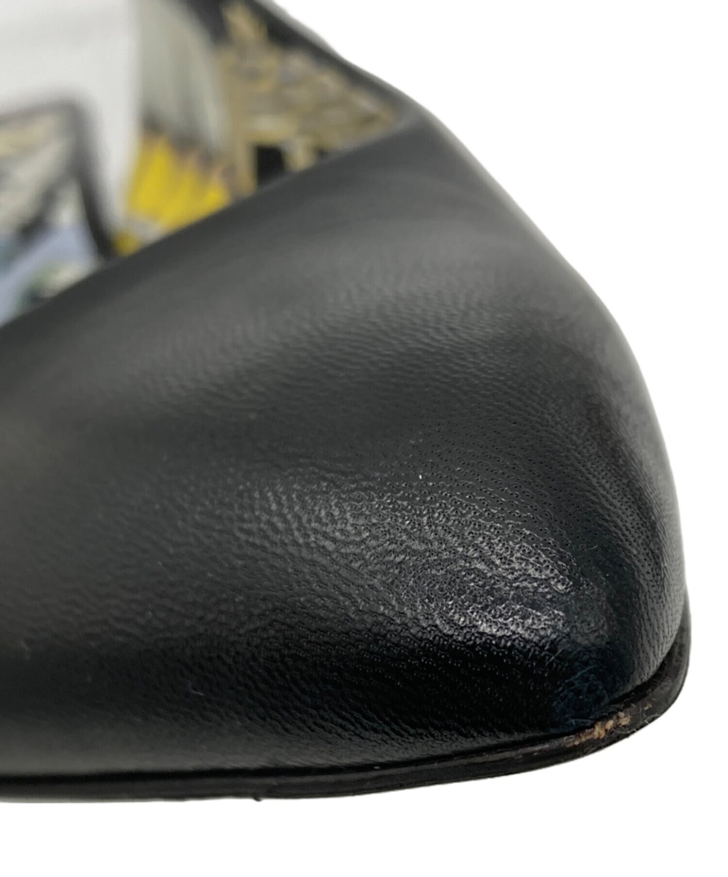 [Pre-owned] HERMES Pointed Toe Strap Leather Pumps