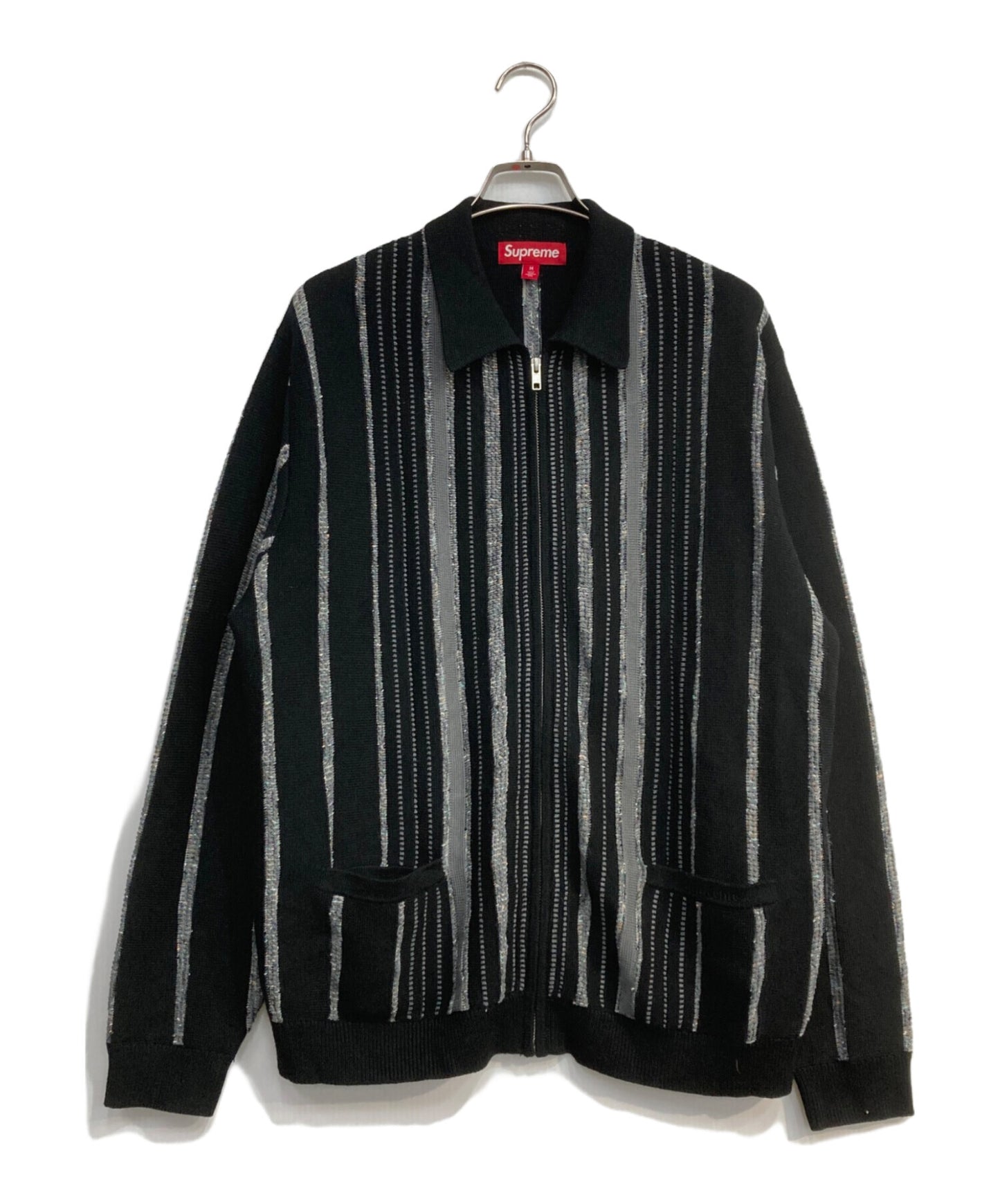 [Pre-owned] SUPREME Speckle Stripe Zip-Up Cardigan
