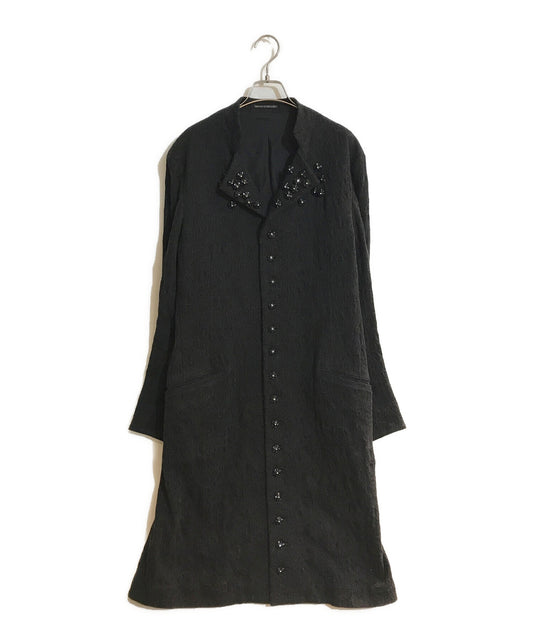 [Pre-owned] Yohji Yamamoto pour homme Jacquard long coat with bijoux decorations HU-J16-010