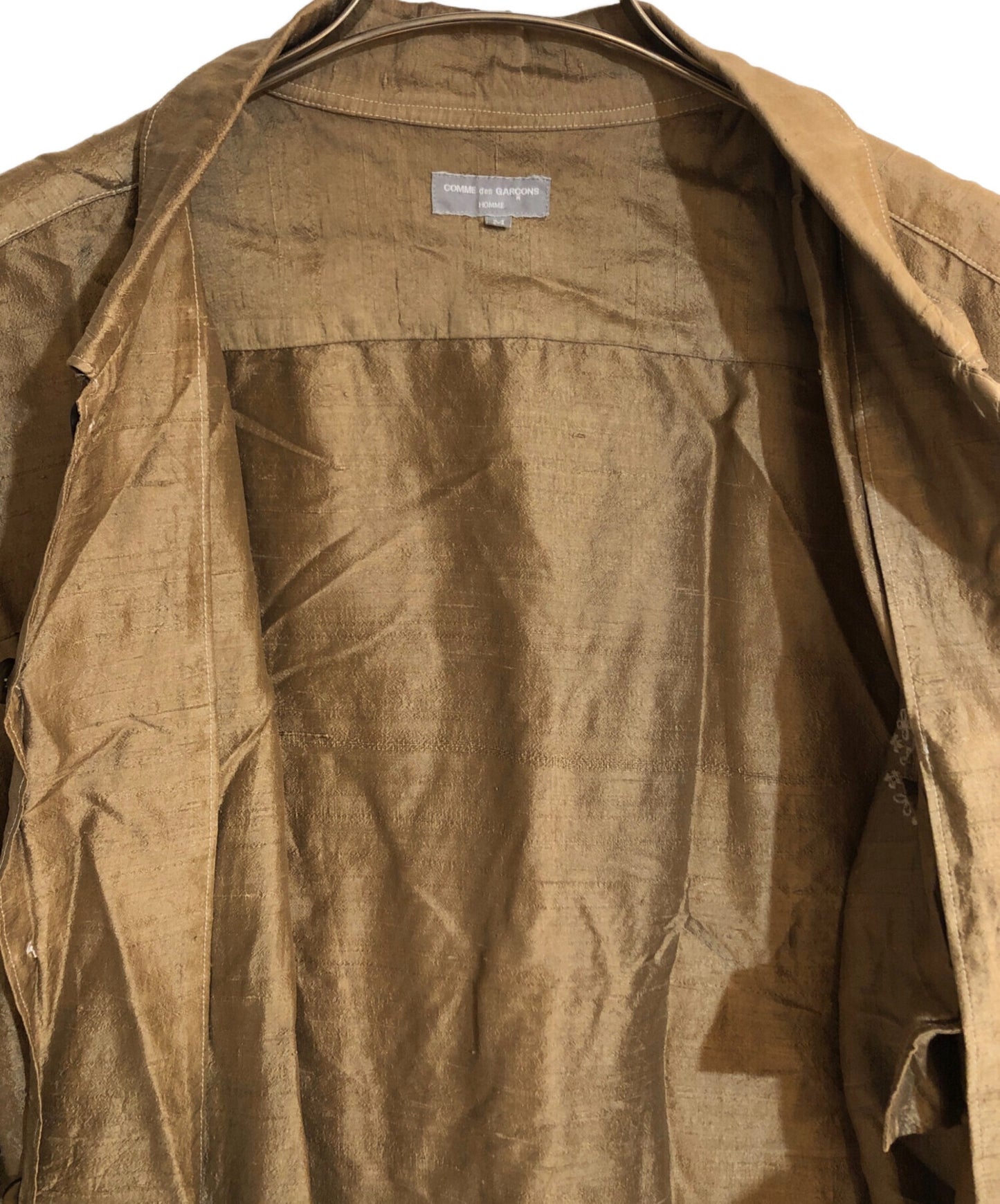 [Pre-owned] COMME des GARCONS HOMME Embroidered Silk Sleeping Shirt HI-B017 AD2002