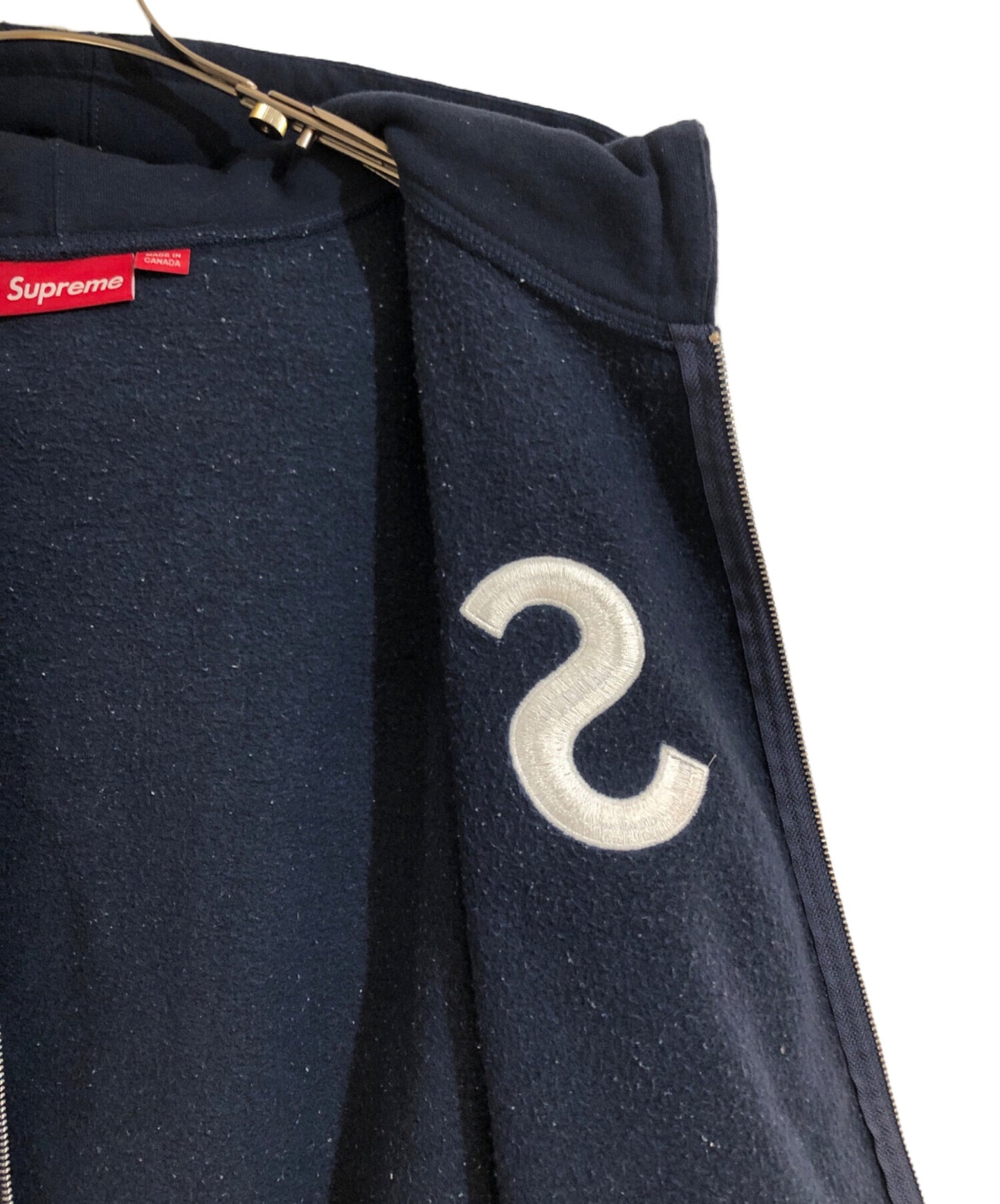 [Pre-owned] SUPREME s logo zip up hooded sweatshirt