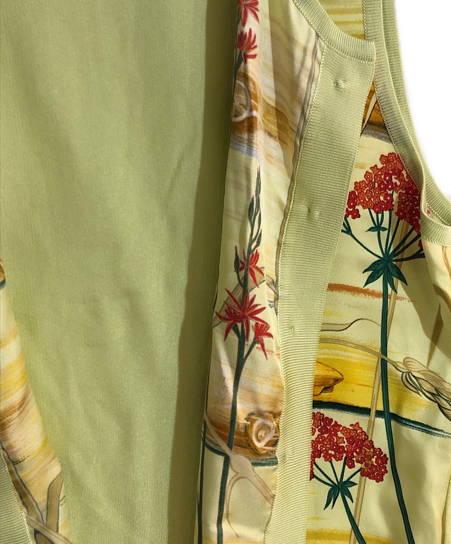 [Pre-owned] HERMES Sellier Button Scarf Pattern Knit Vest