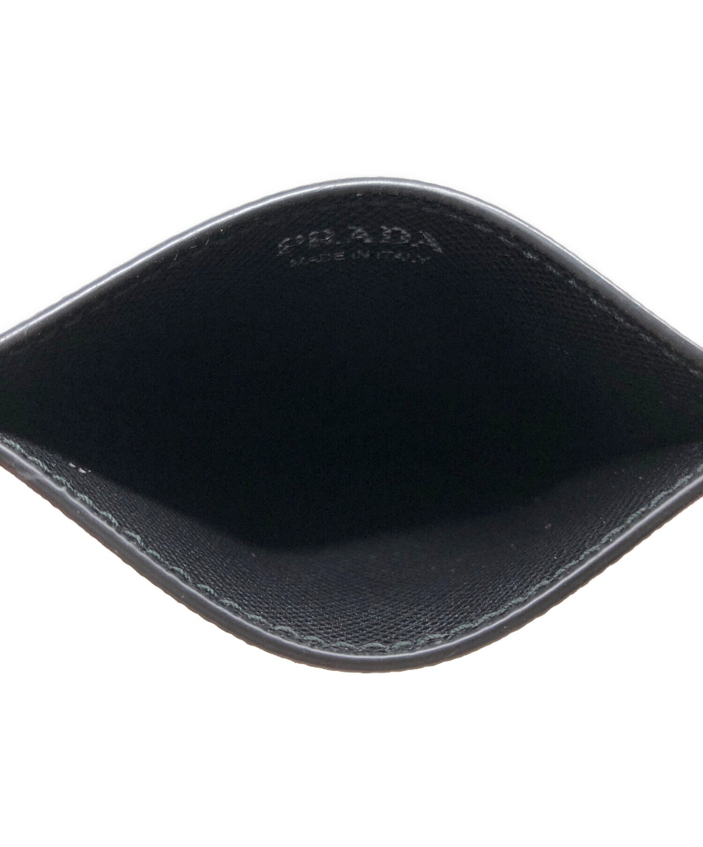 [Pre-owned] PRADA Saffiano triangle card holder 1MC025