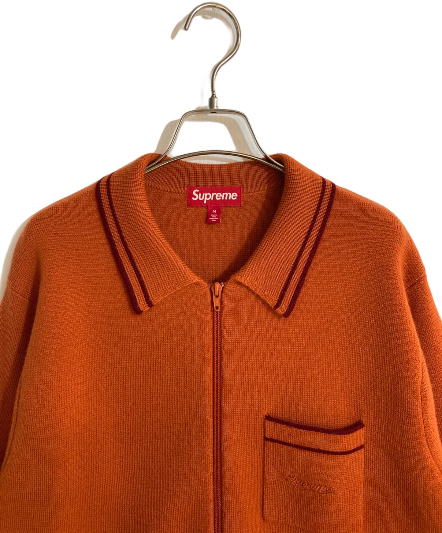 [Pre-owned] SUPREME Zip Up Polo Sweater