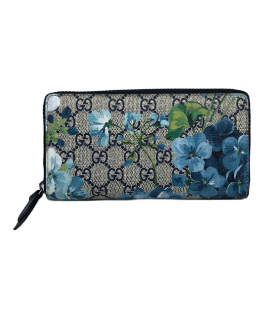 [Pre-owned] GUCCI GG Blooms round zipper wallet 546355