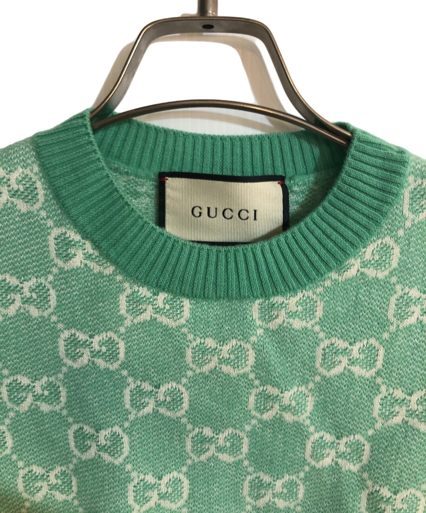 [Pre-owned] GUCCI GG Jacquard Short-Sleeved Knit 629456 XKBHQ