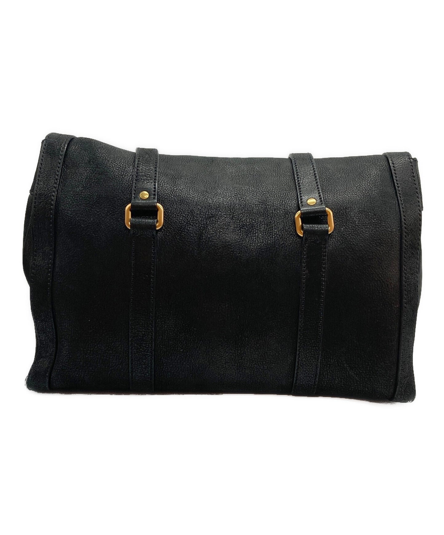[Pre-owned] PRADA Antique-finished buckle leather bag