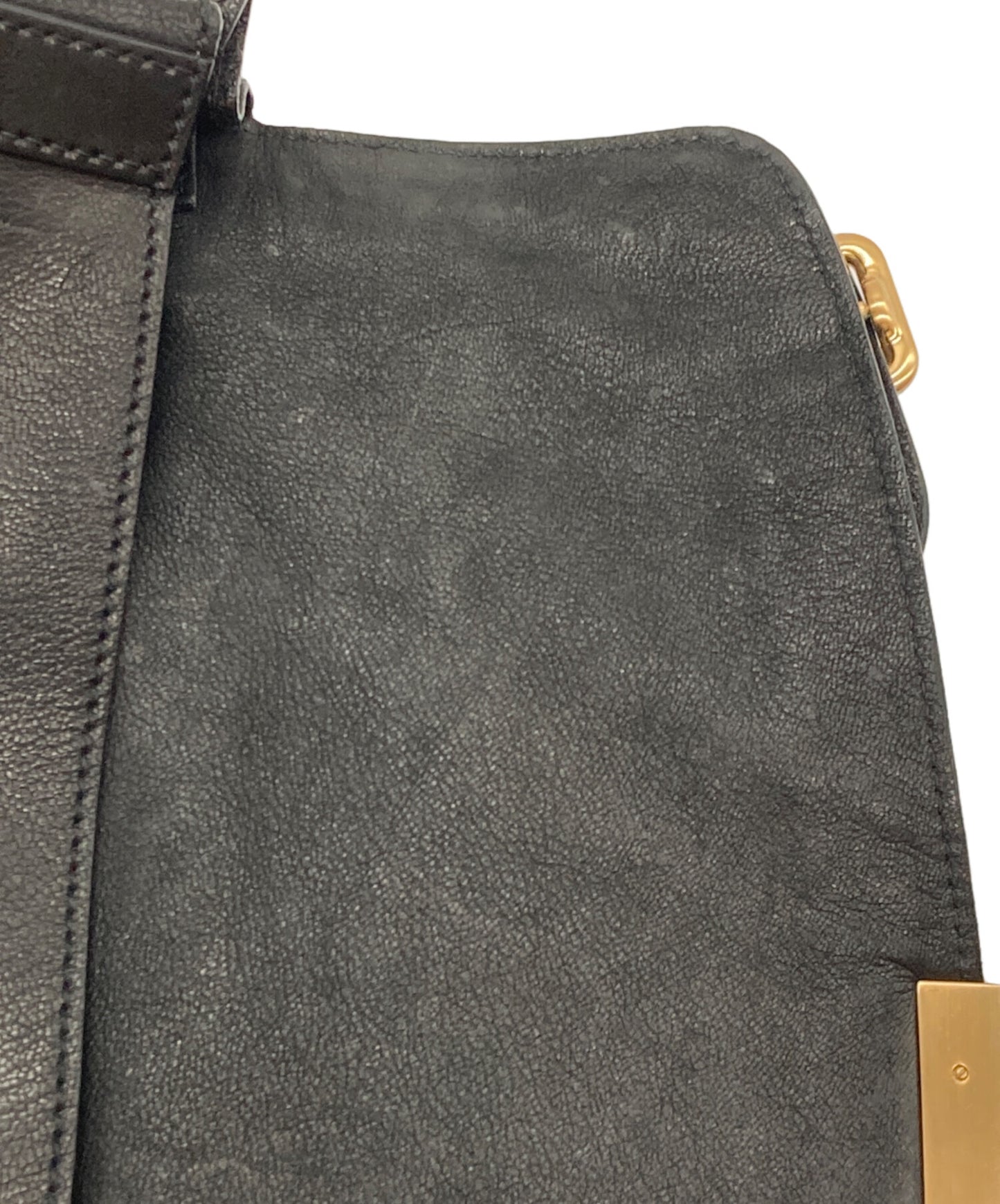[Pre-owned] PRADA Antique-finished buckle leather bag