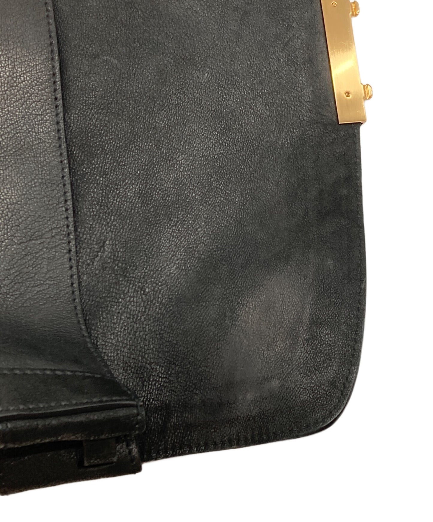 [Pre-owned] PRADA Antique-finished buckle leather bag