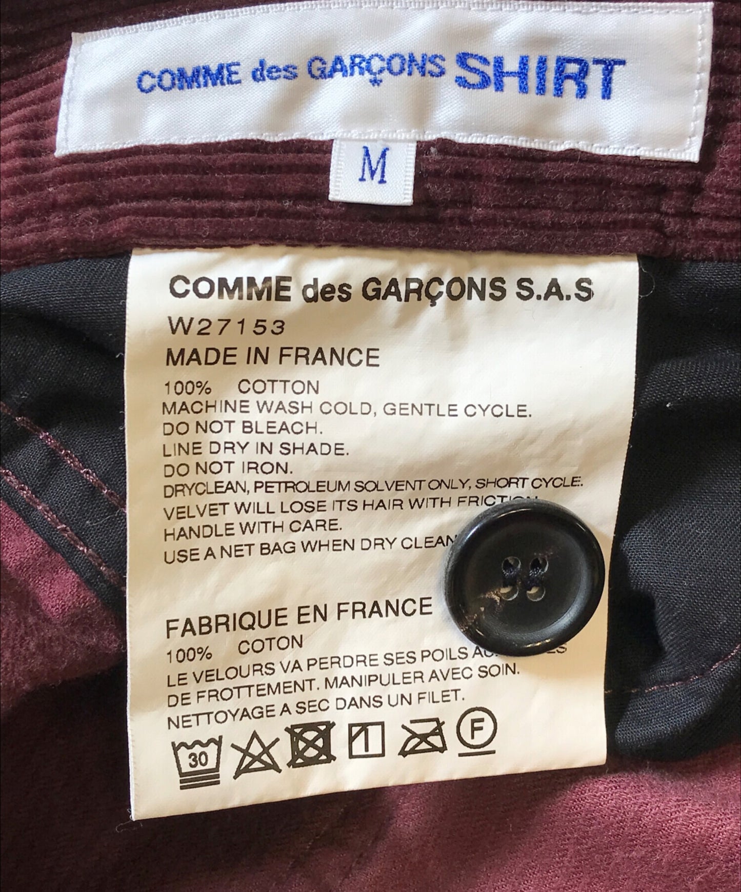 [Pre-owned] COMME des GARCONS SHIRT corduroy pants W27153