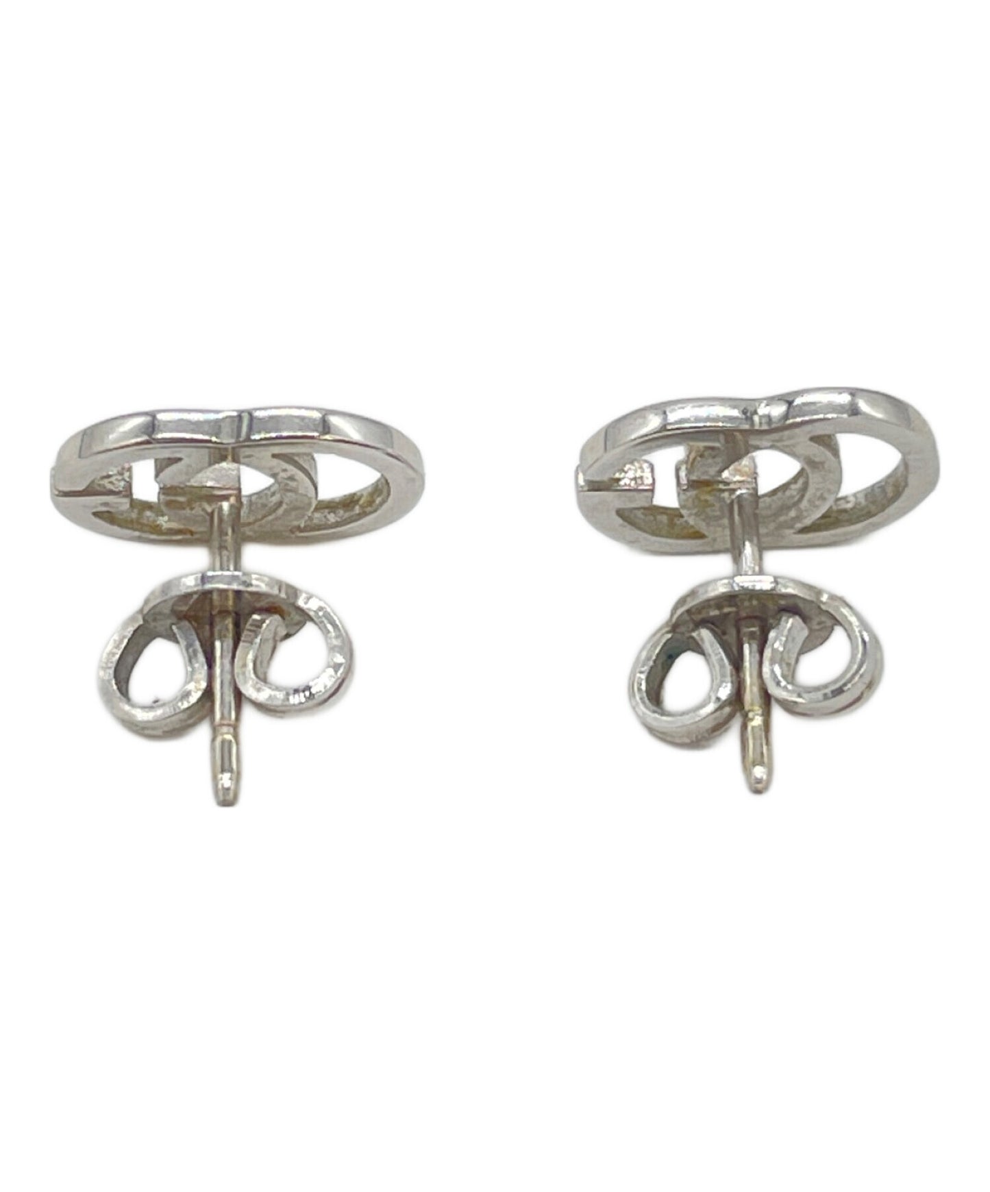 [Pre-owned] GUCCI WG double GG earrings Au750 2.0g