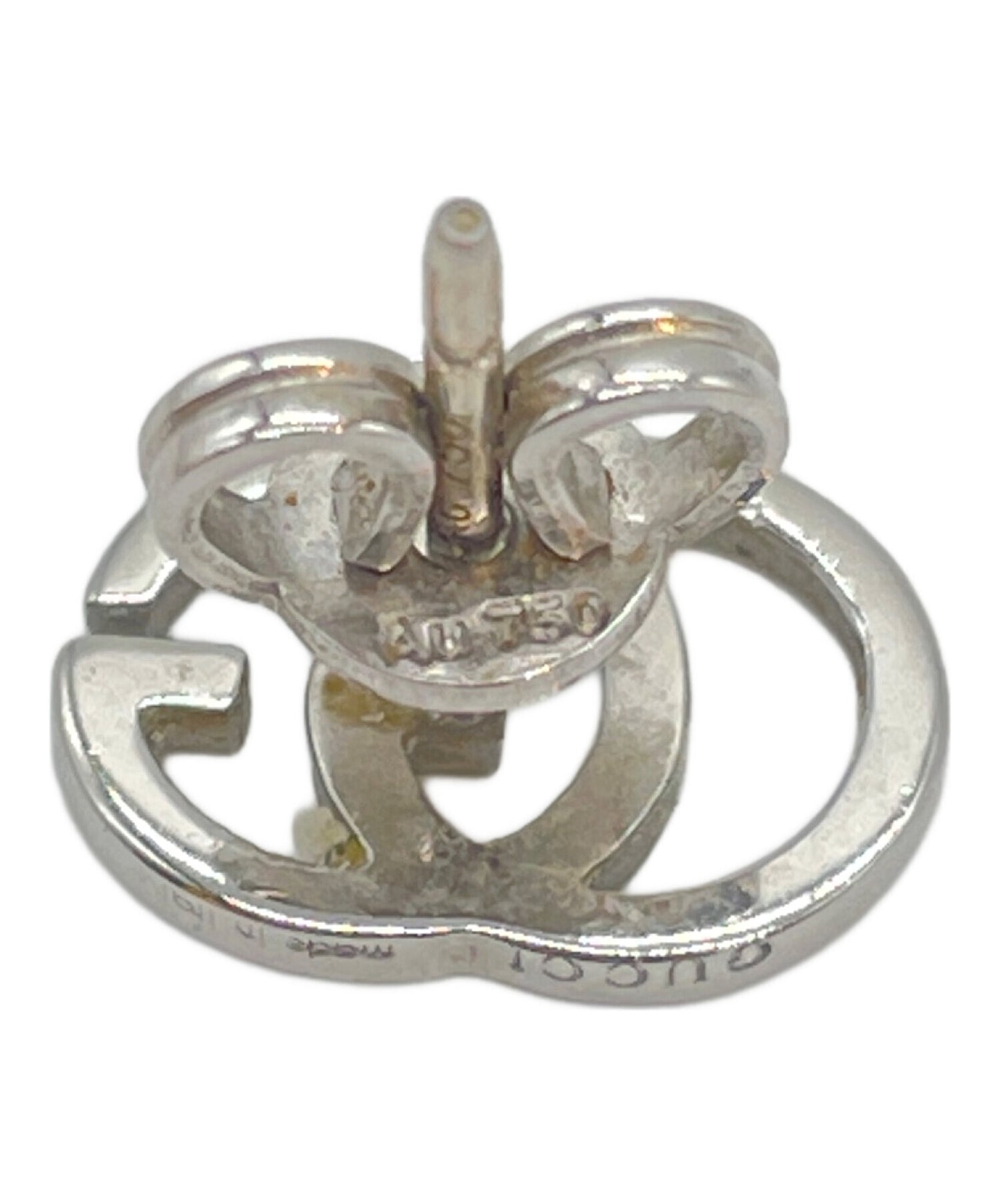 [Pre-owned] GUCCI WG double GG earrings Au750 2.0g