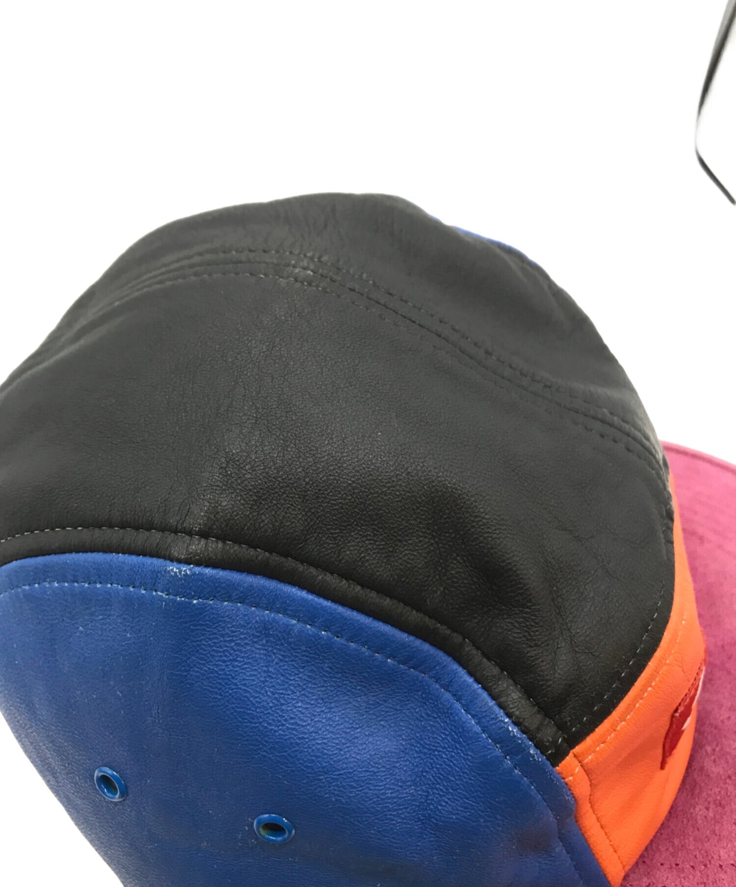 [Pre-owned] SUPREME Leather Suede 5 Panel Box LOgo Camp Jet Cap hat