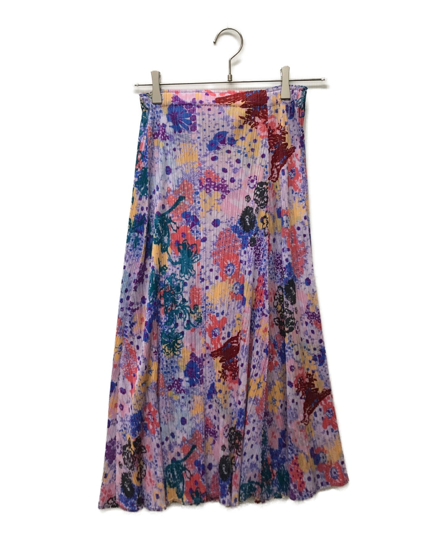 [Pre-owned] PLEATS PLEASE Collabo Flower and Bird Design Pleated Long Skirt PP81-JG845