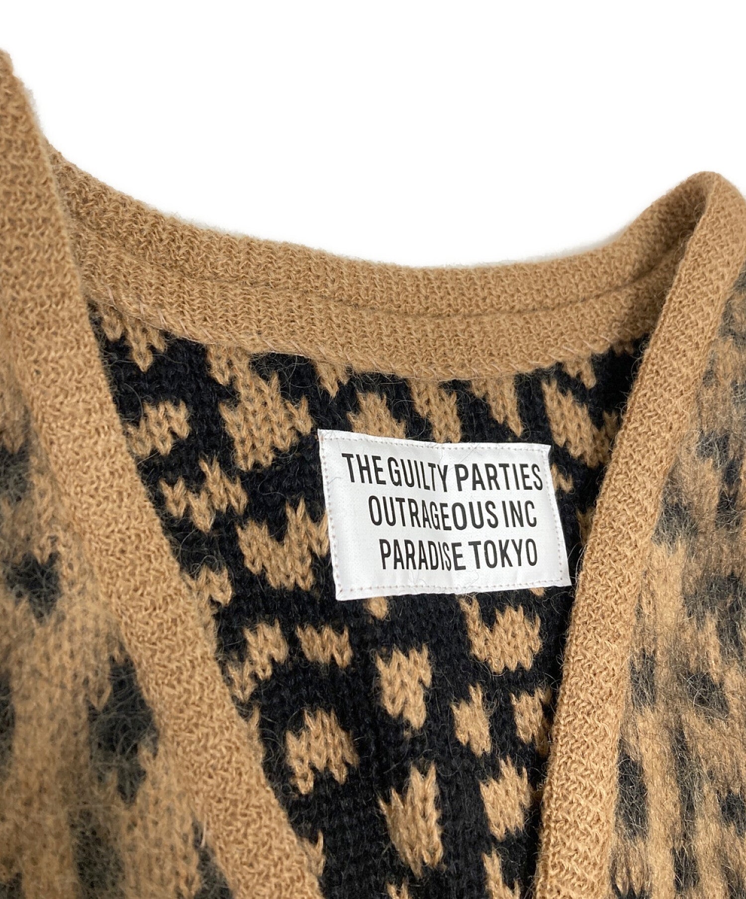 [Pre-owned] WACKO MARIA LEOPARD HEAVY MOHAIR CARDIGAN 22fw-wmk-kn07