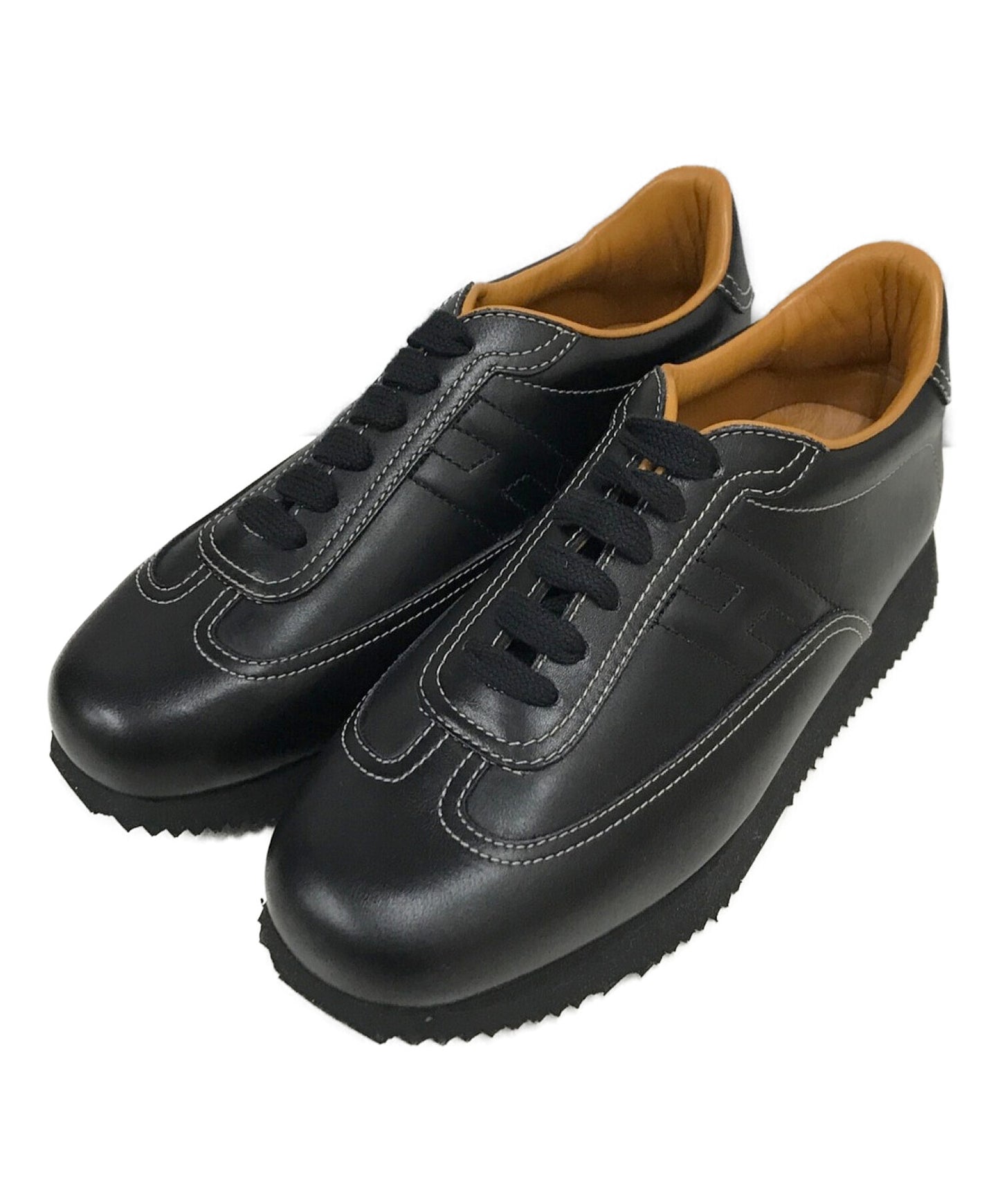 [Pre-owned] HERMES H Logo Leather Sneakers