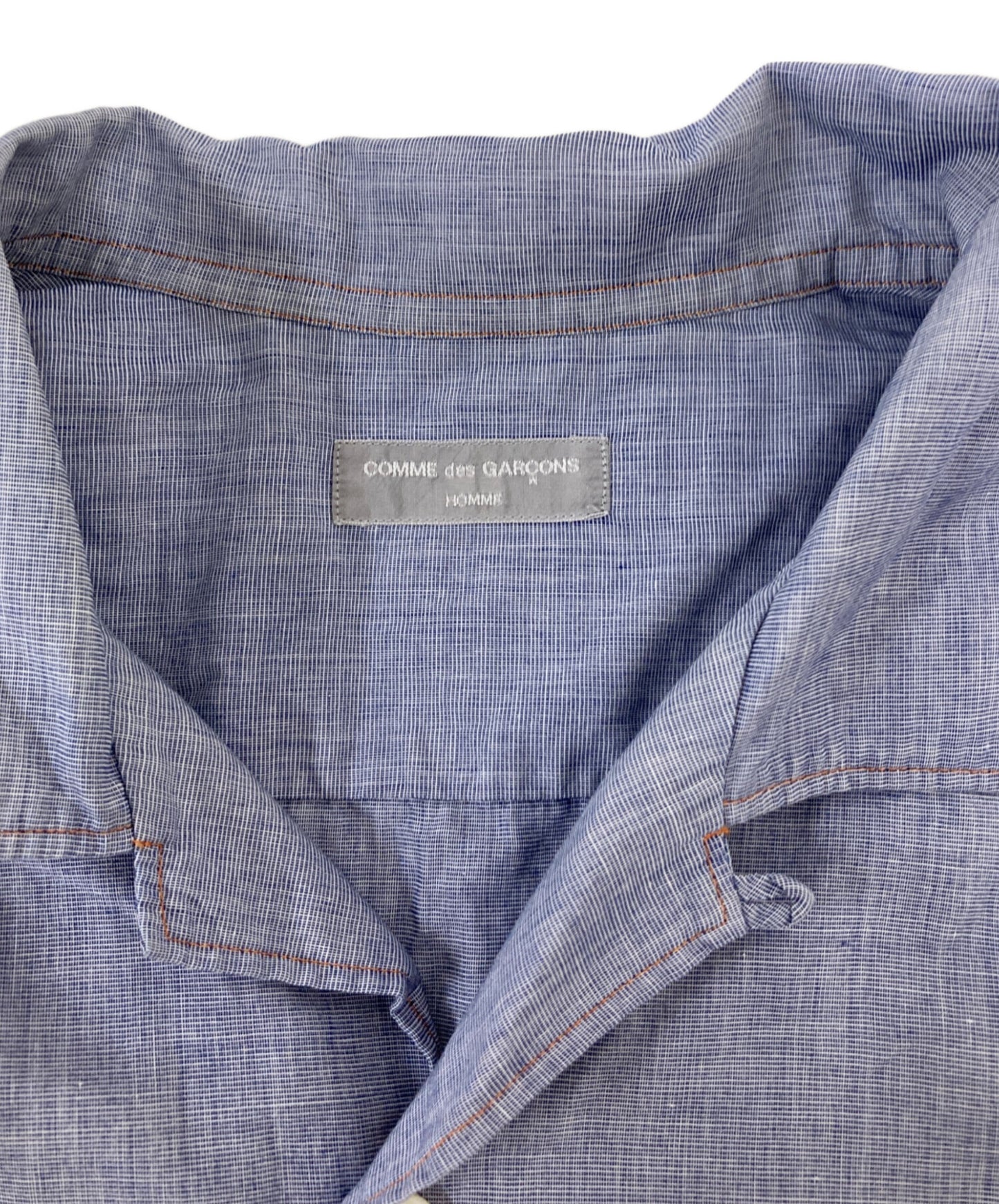 [Pre-owned] COMME des GARCONS HOMME Vintage Split Zulu Lassi Logo Open Collar Shirt AD2001 HE-B063